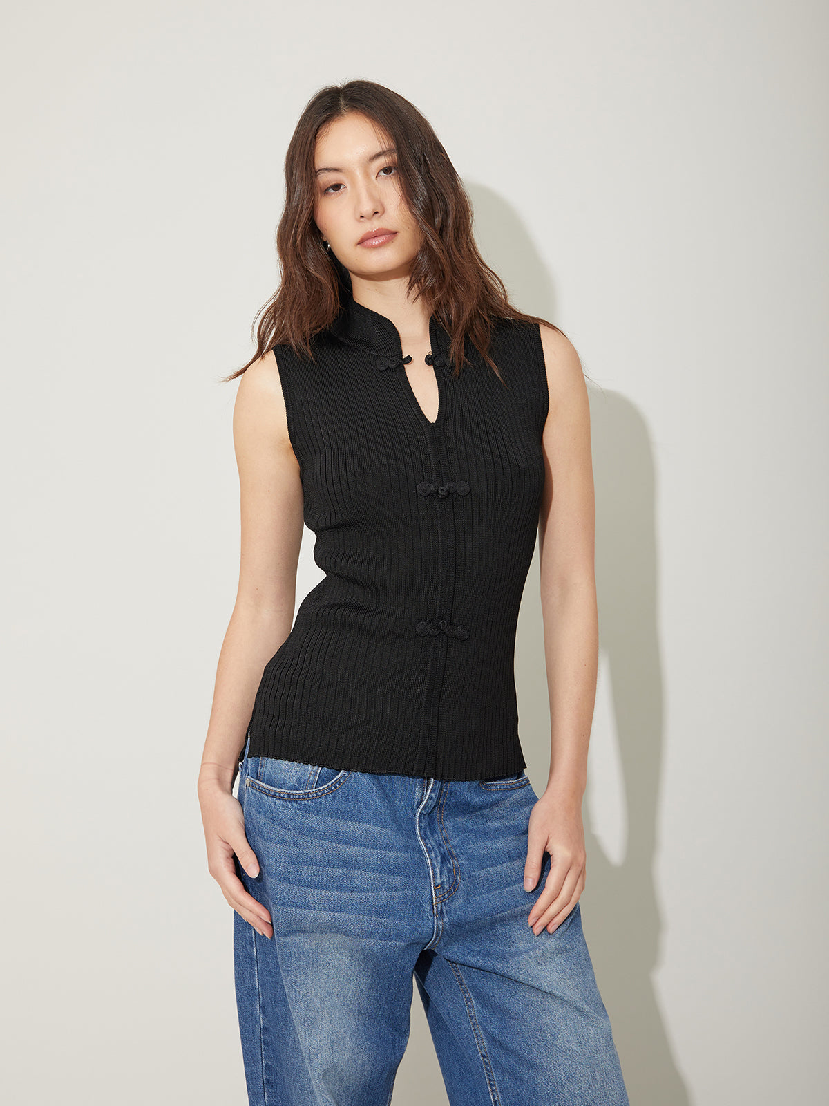 Knit Qipao Vest Top