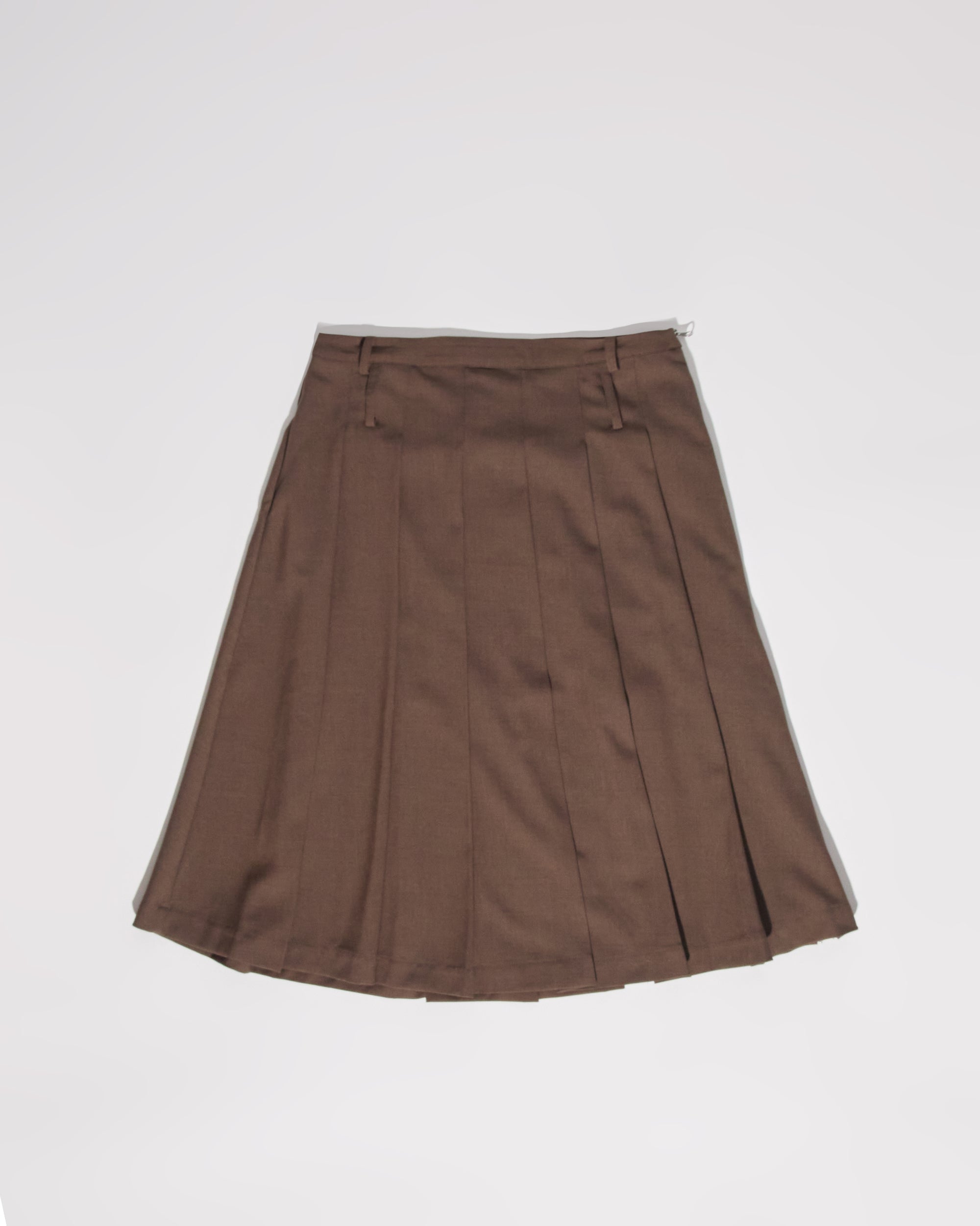 Side Zipper Pleated Skirt