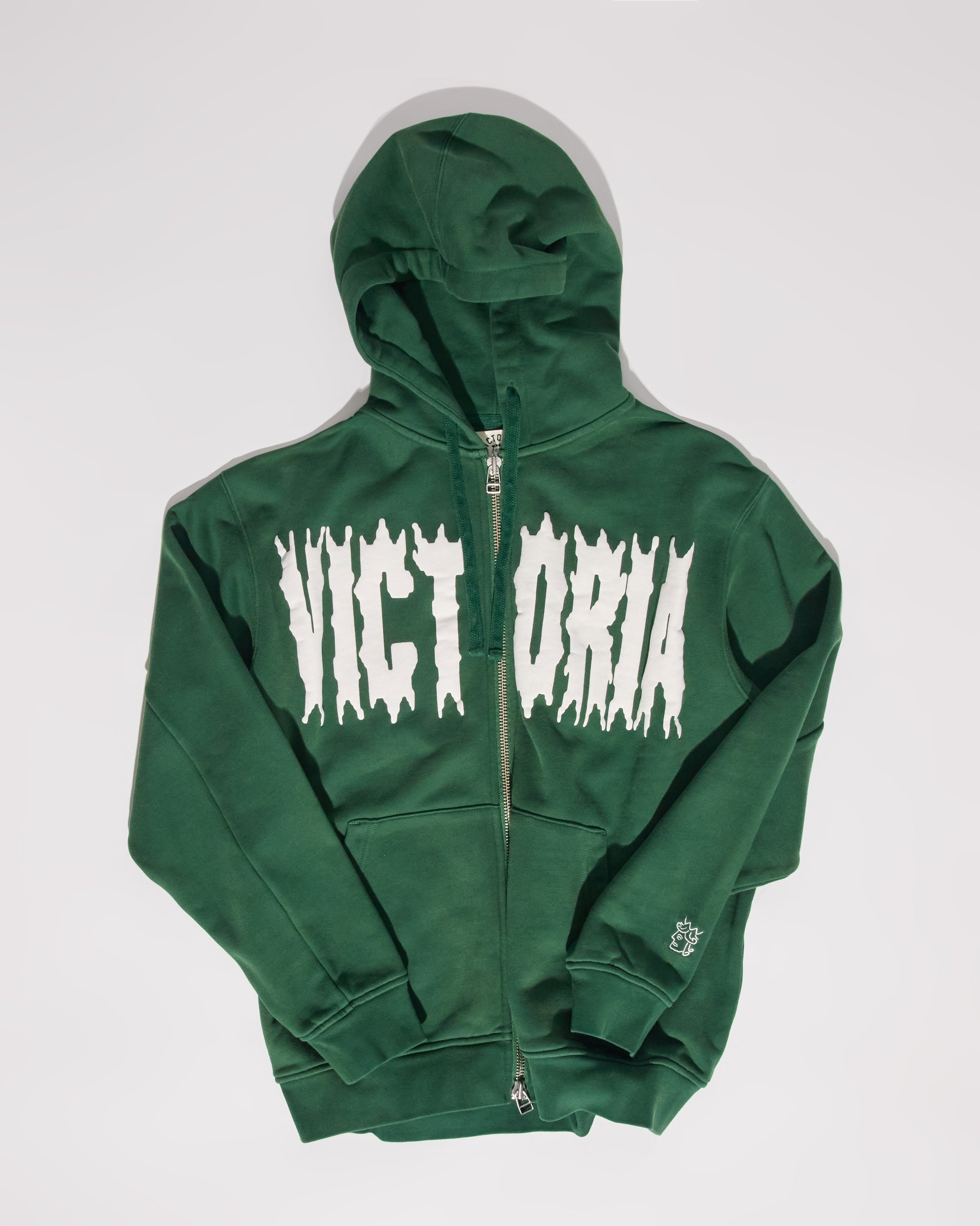 Spiky Script Zip Hoodie Sweatshirt