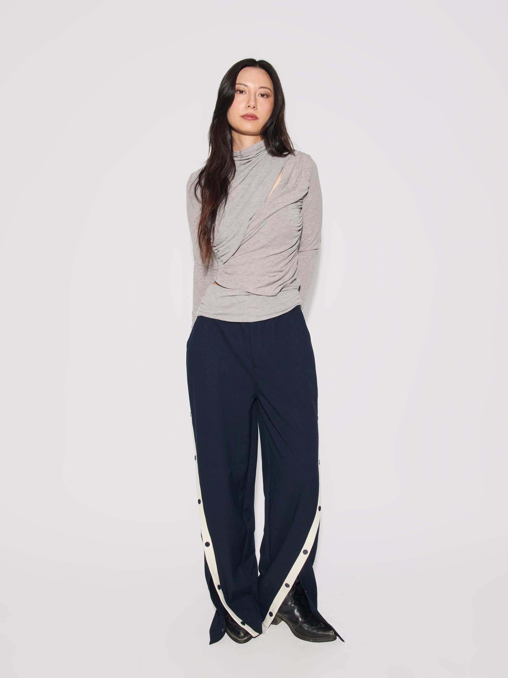 Diagonal Placket Pants