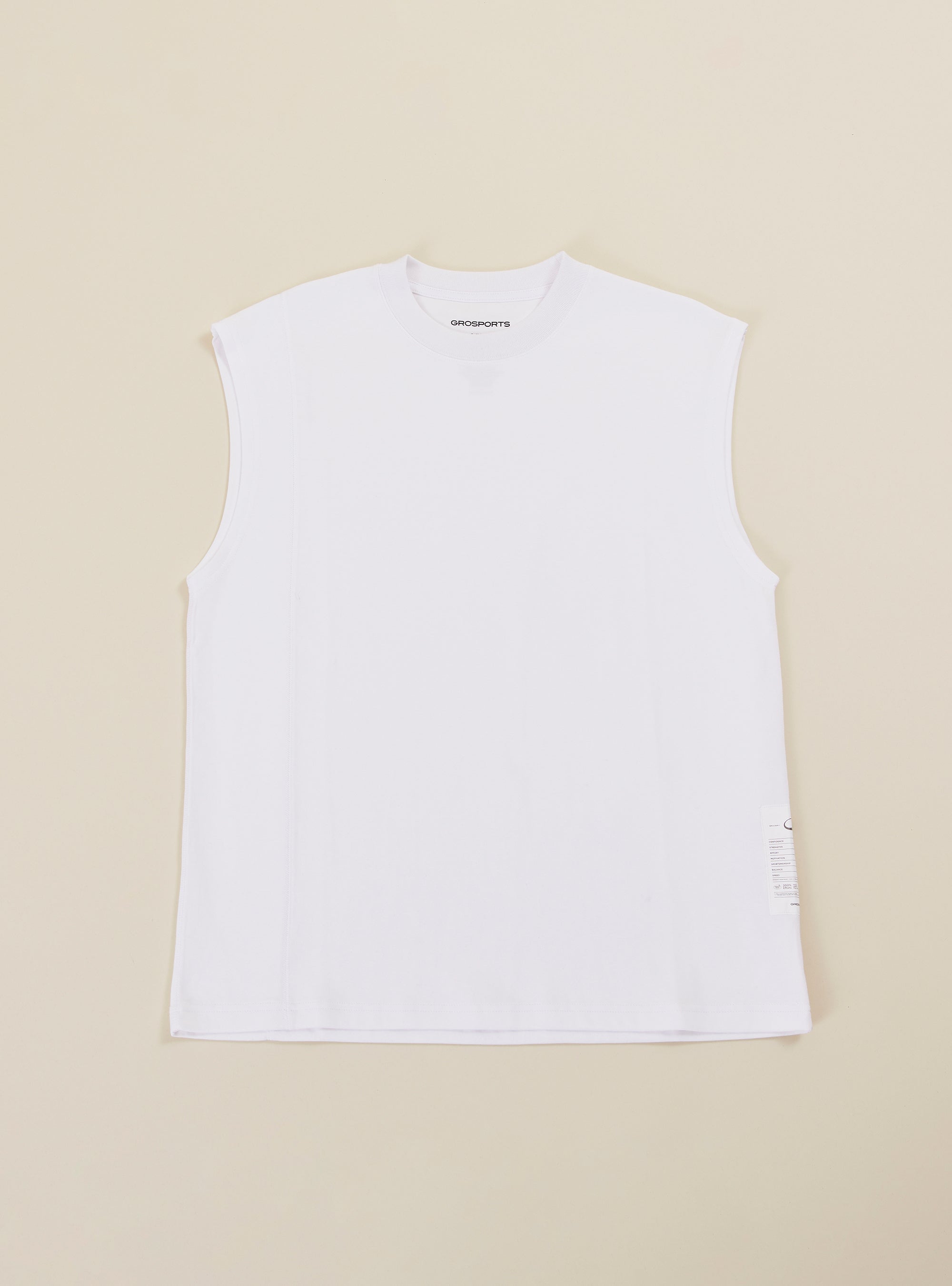 Grosports Cotton Spandex Blend Invoice Sleeveless T-Shirt