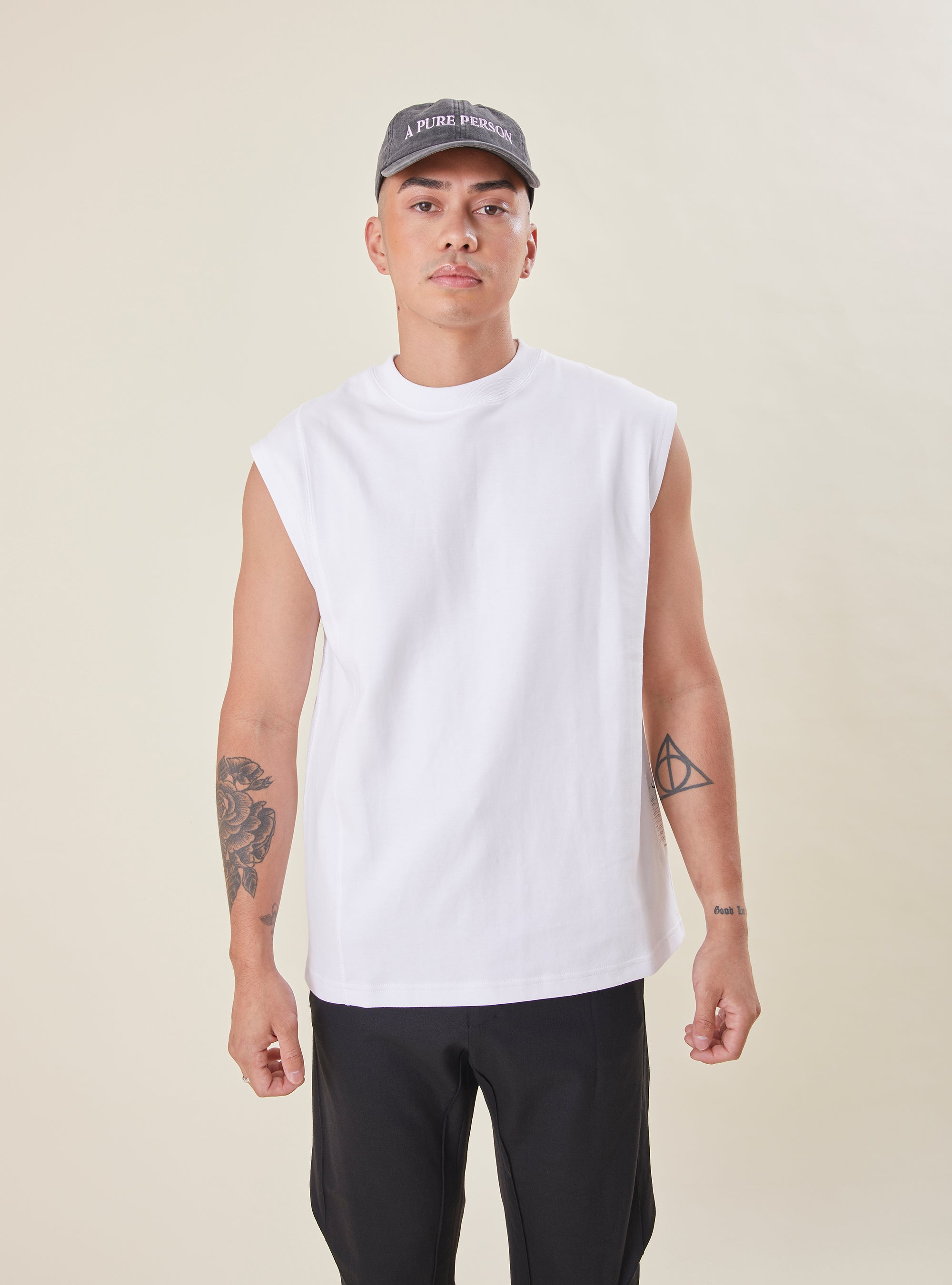 Grosports Cotton Spandex Blend Invoice Sleeveless T-Shirt