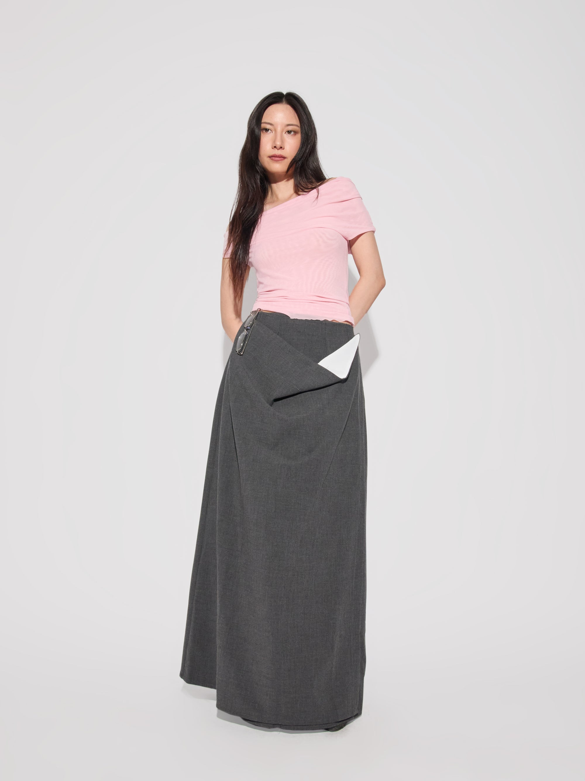 Wool Blend Maxi Skirt