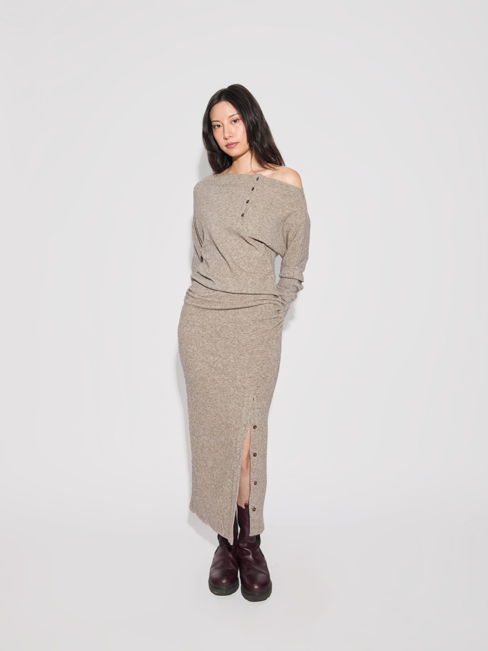 Alexia Long Dress S / Gray