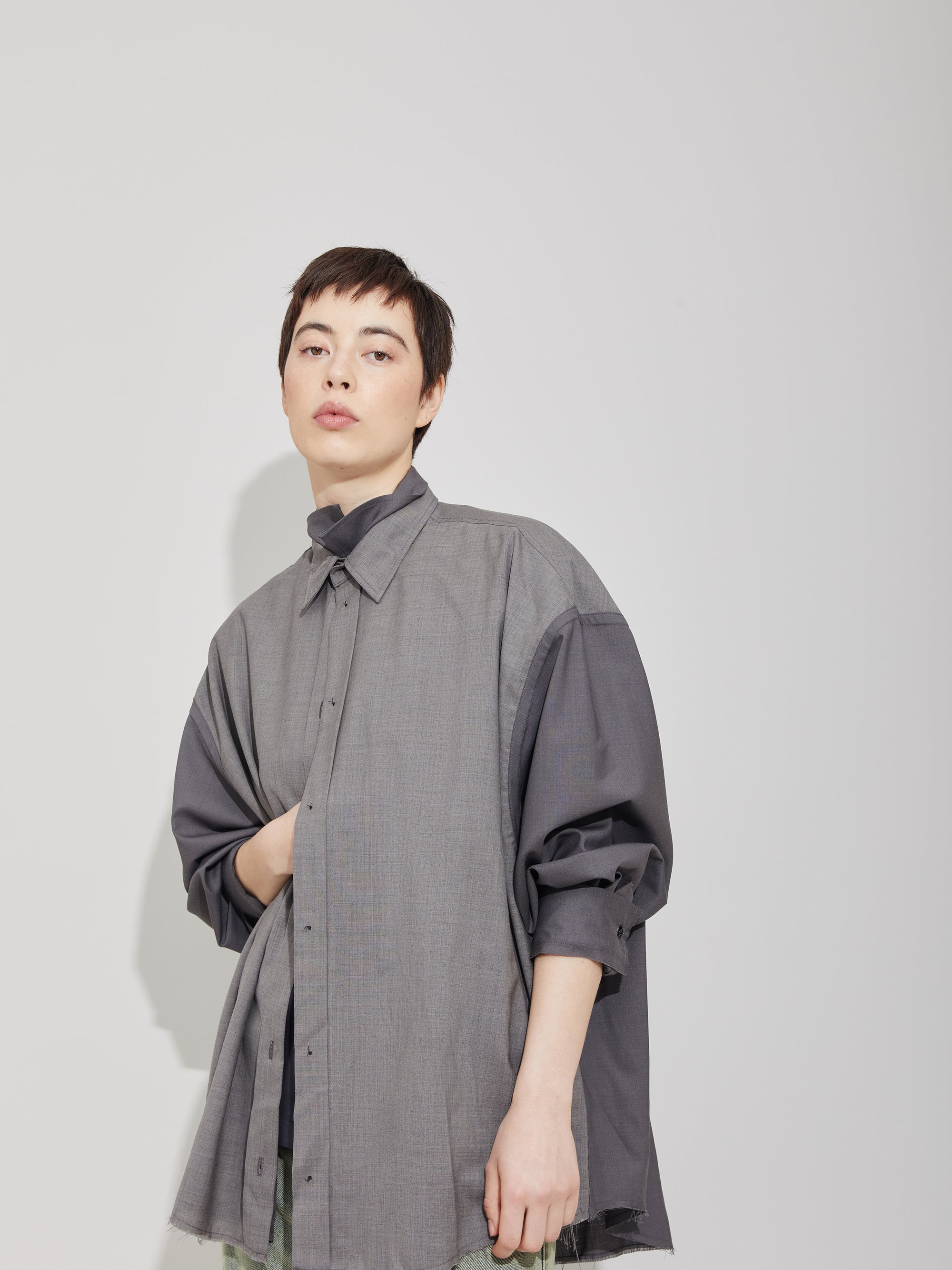 reversible dress shirt Men's Reversible Smocked Waistband Shirt
