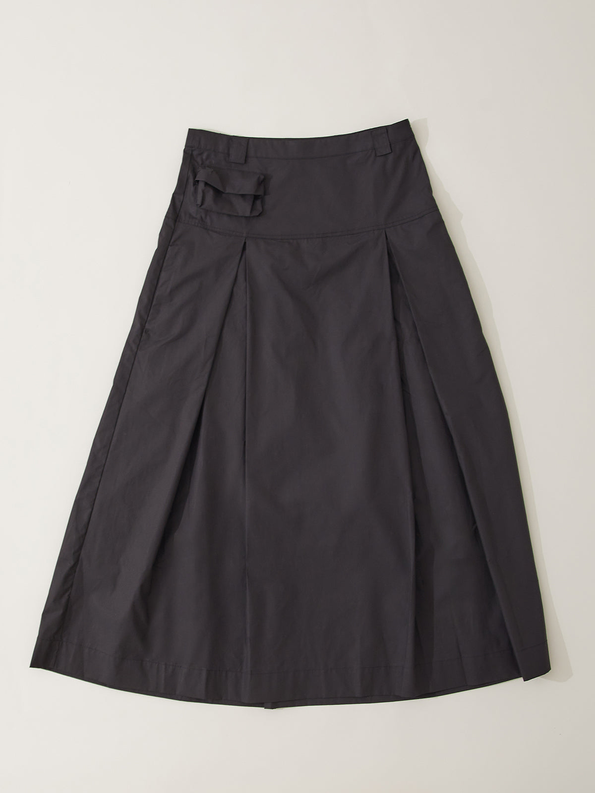 Pleated Utility Midi Skirt