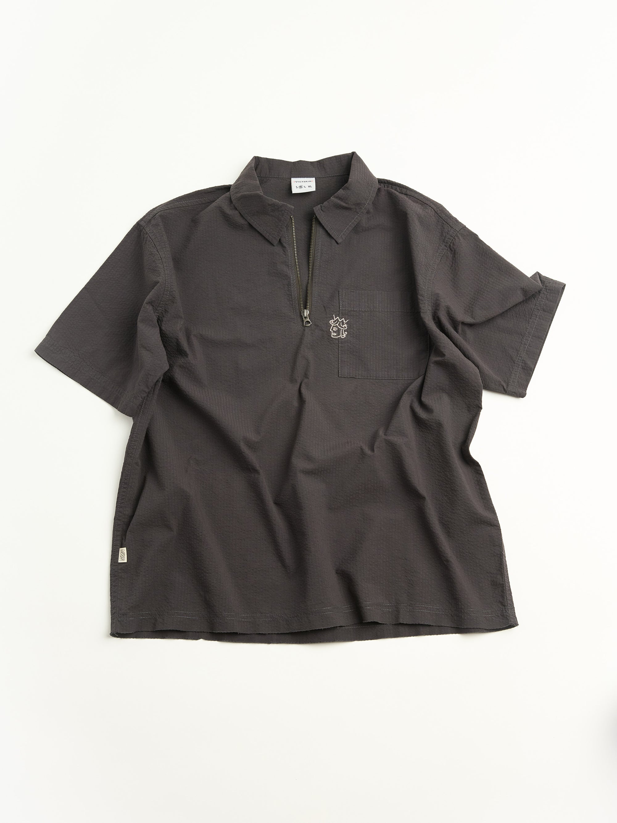 Seersucker Quarter Zip Shirt