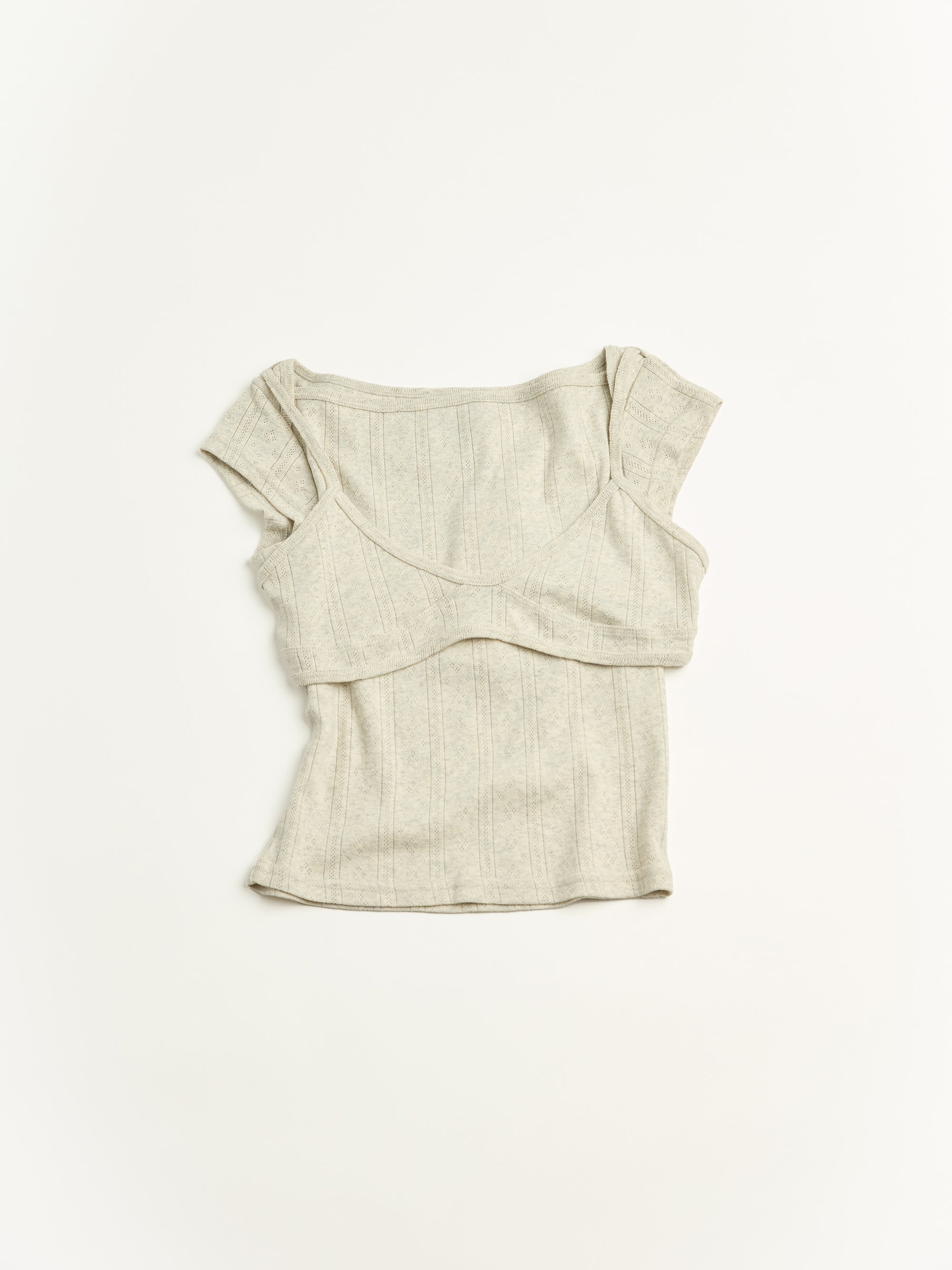 Dusty Pointelle Crop Top
