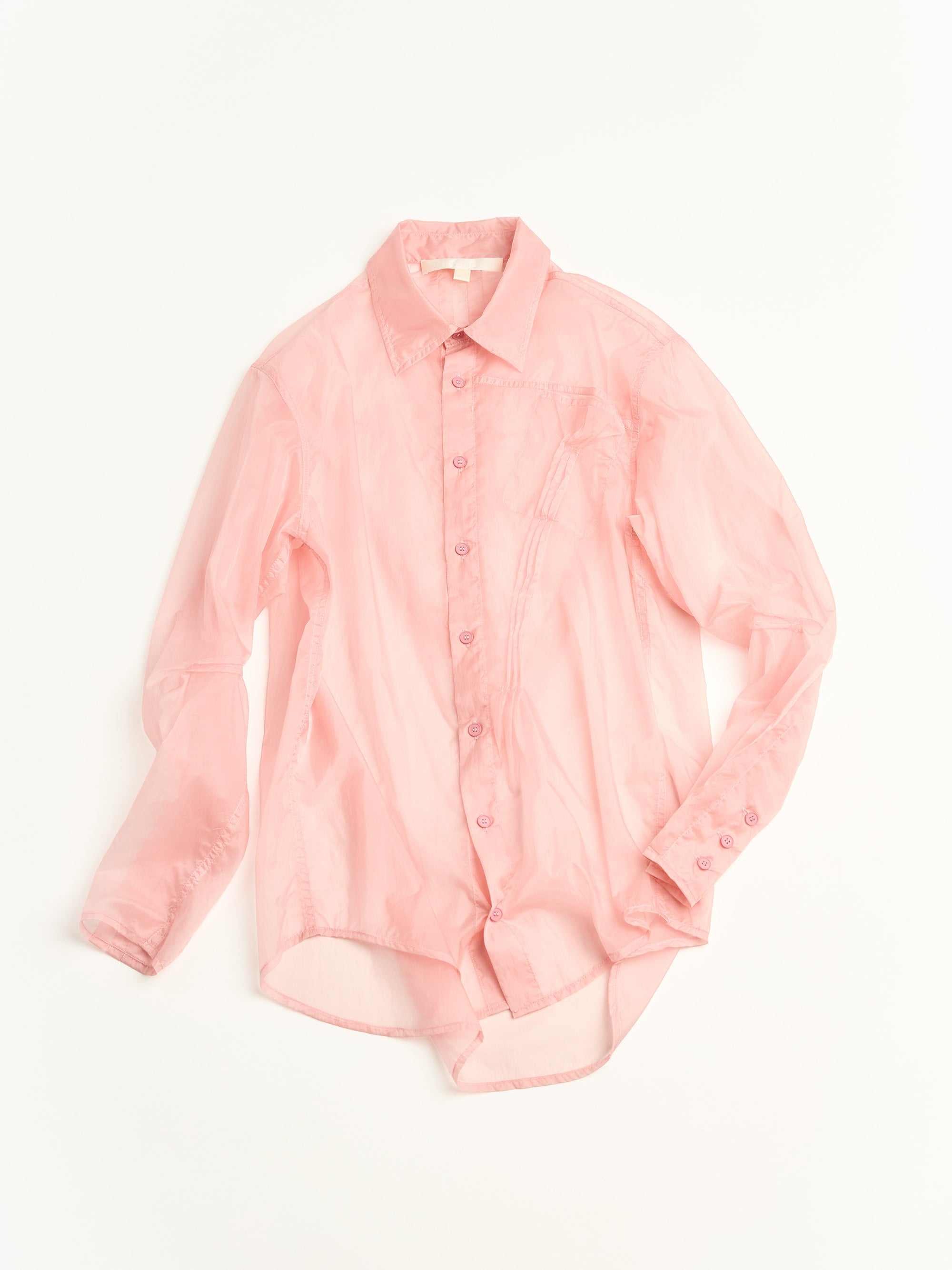 "AURA" Sheer Pleated Shirt