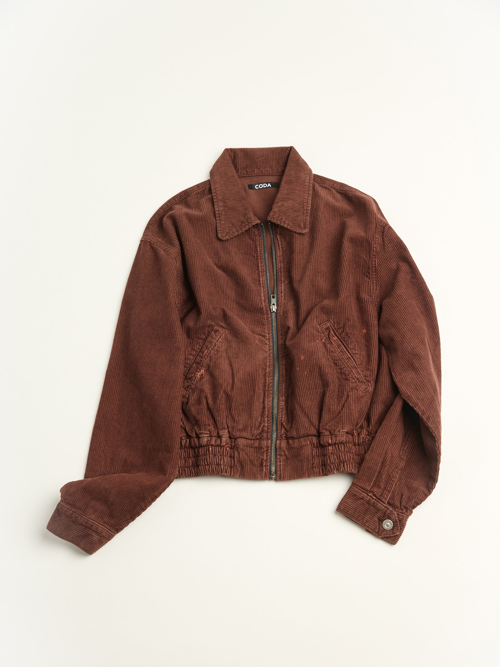 Washed Corduroy Shrunken Track Jacket