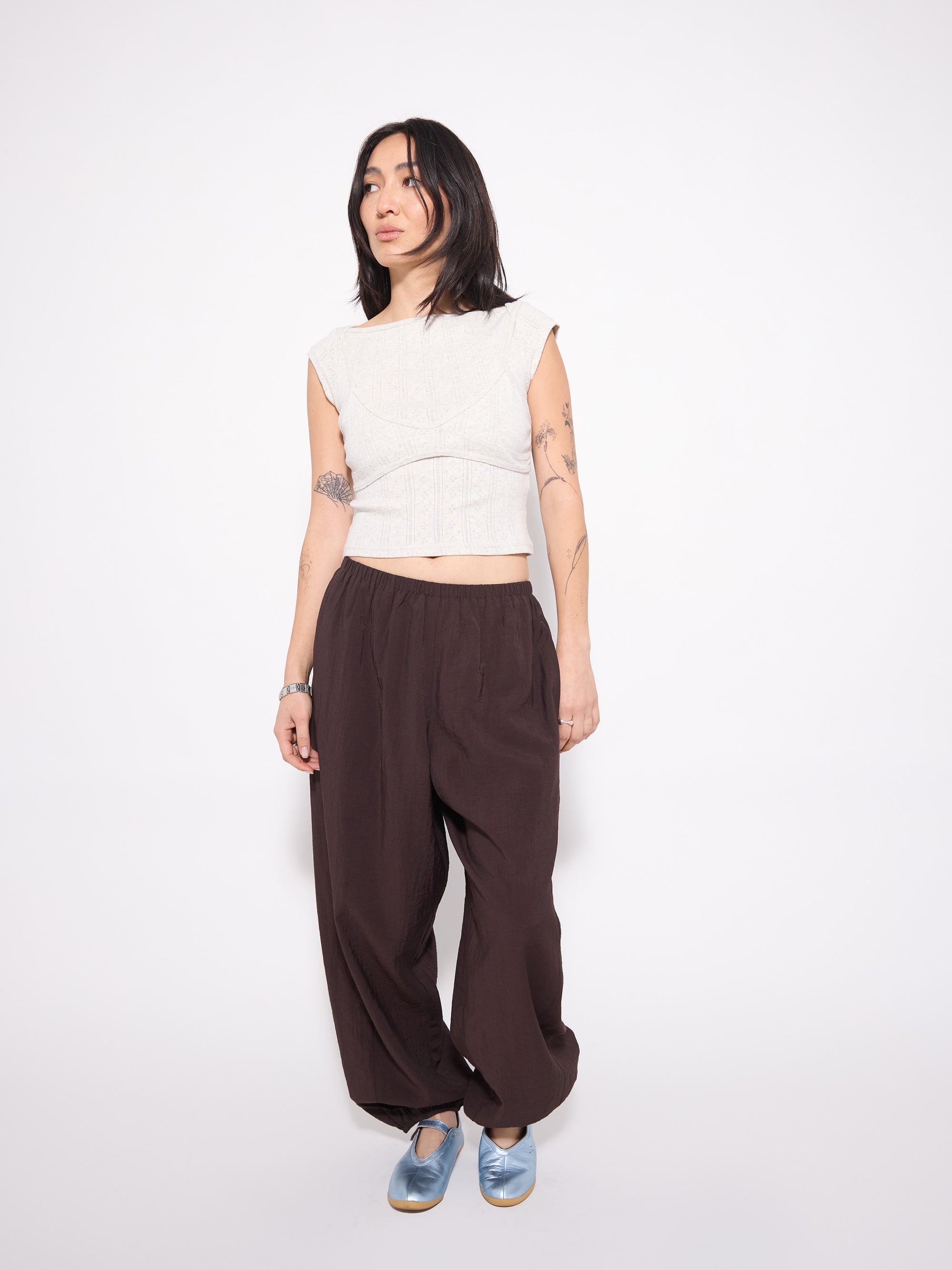 Dusty Pointelle Crop Top