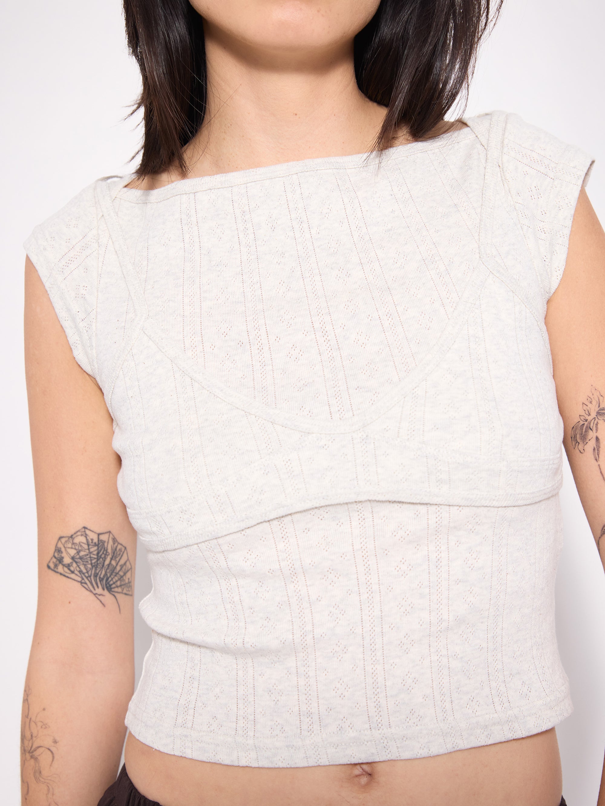 Dusty Pointelle Crop Top