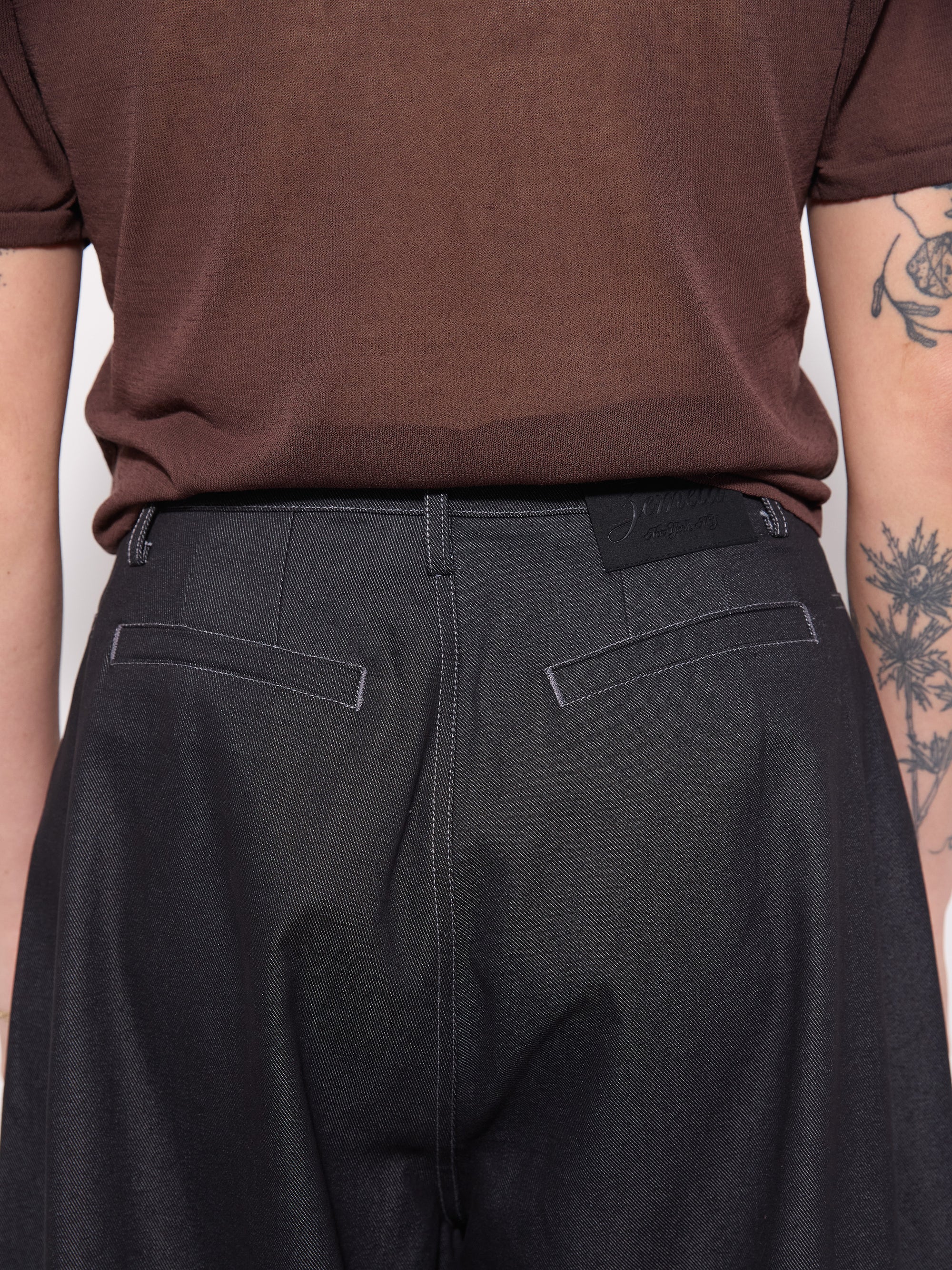 Slant Denim Wide Pants