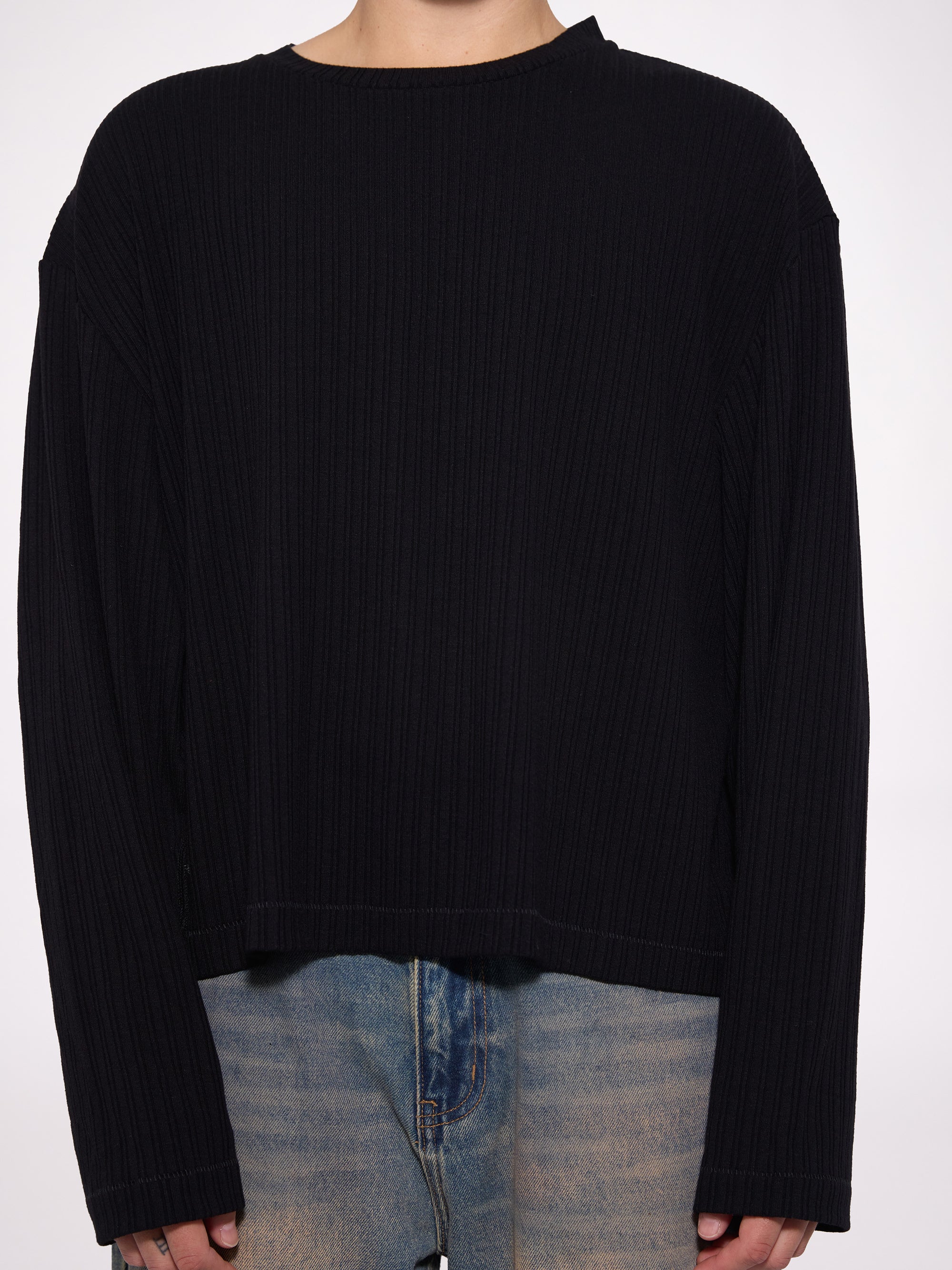 Long Sleeve Shifted Rib Top