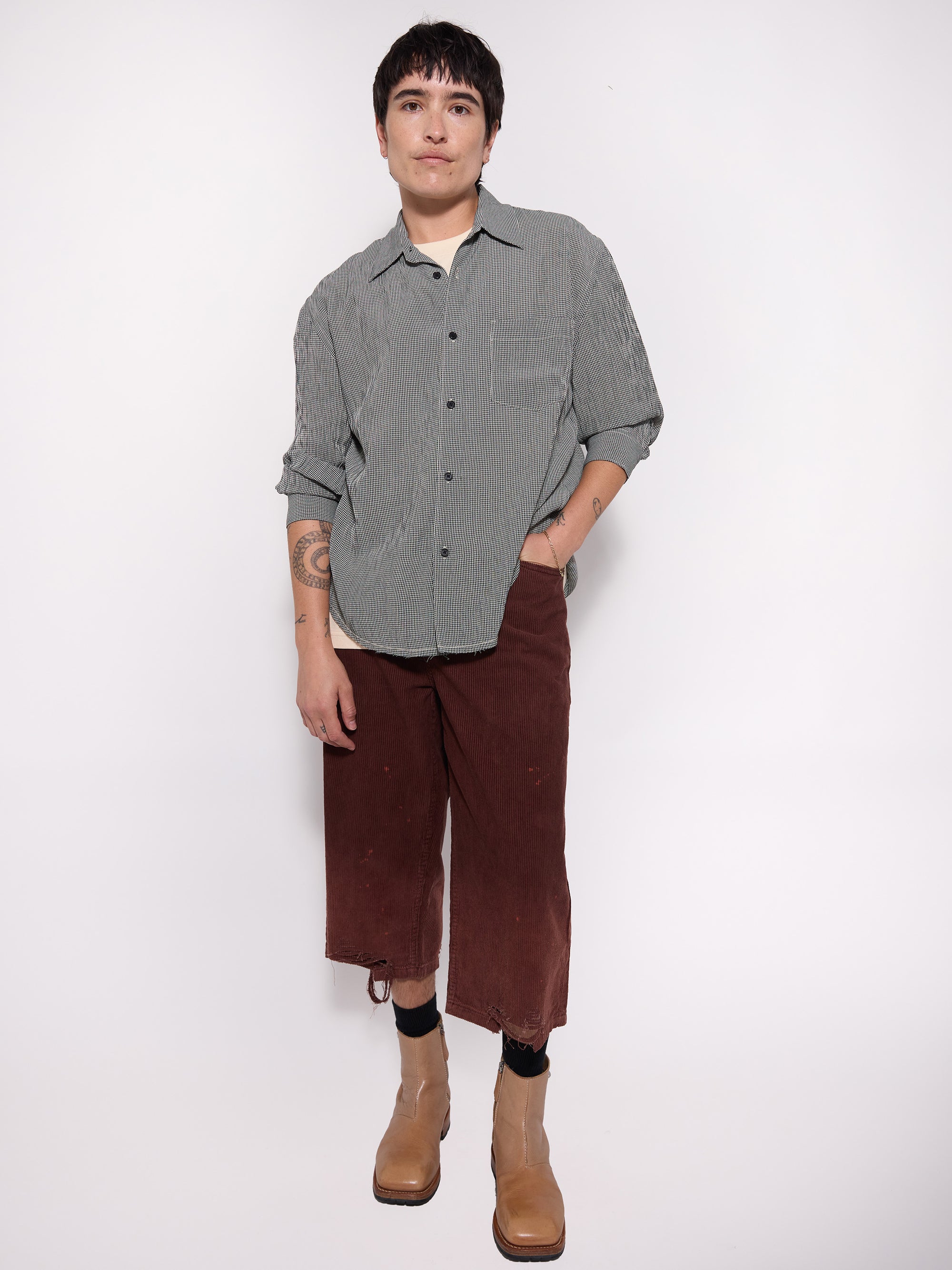 Checked Raw Edges Jazz Shirt