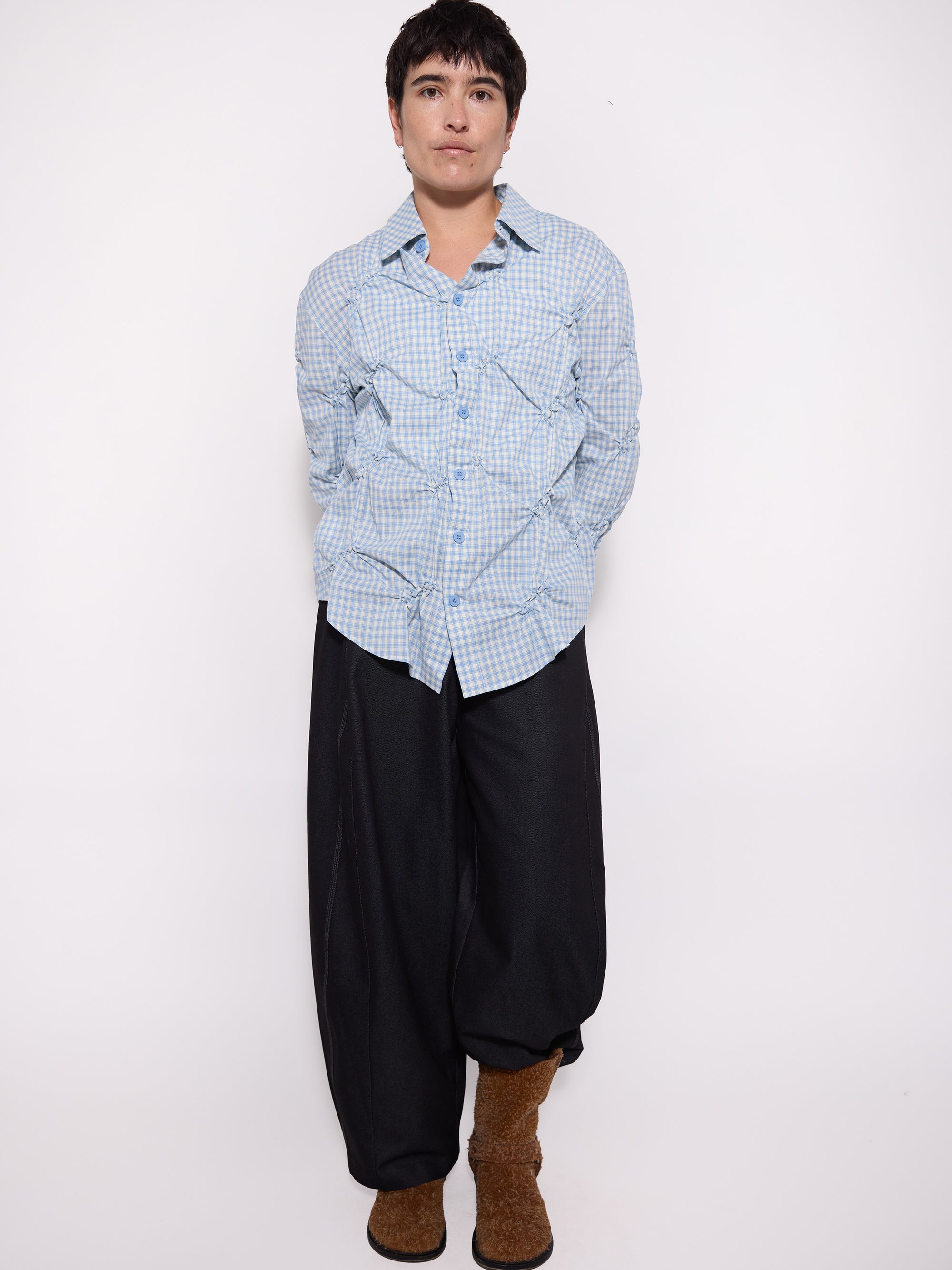 "ATTIRE" Smocked Shirt