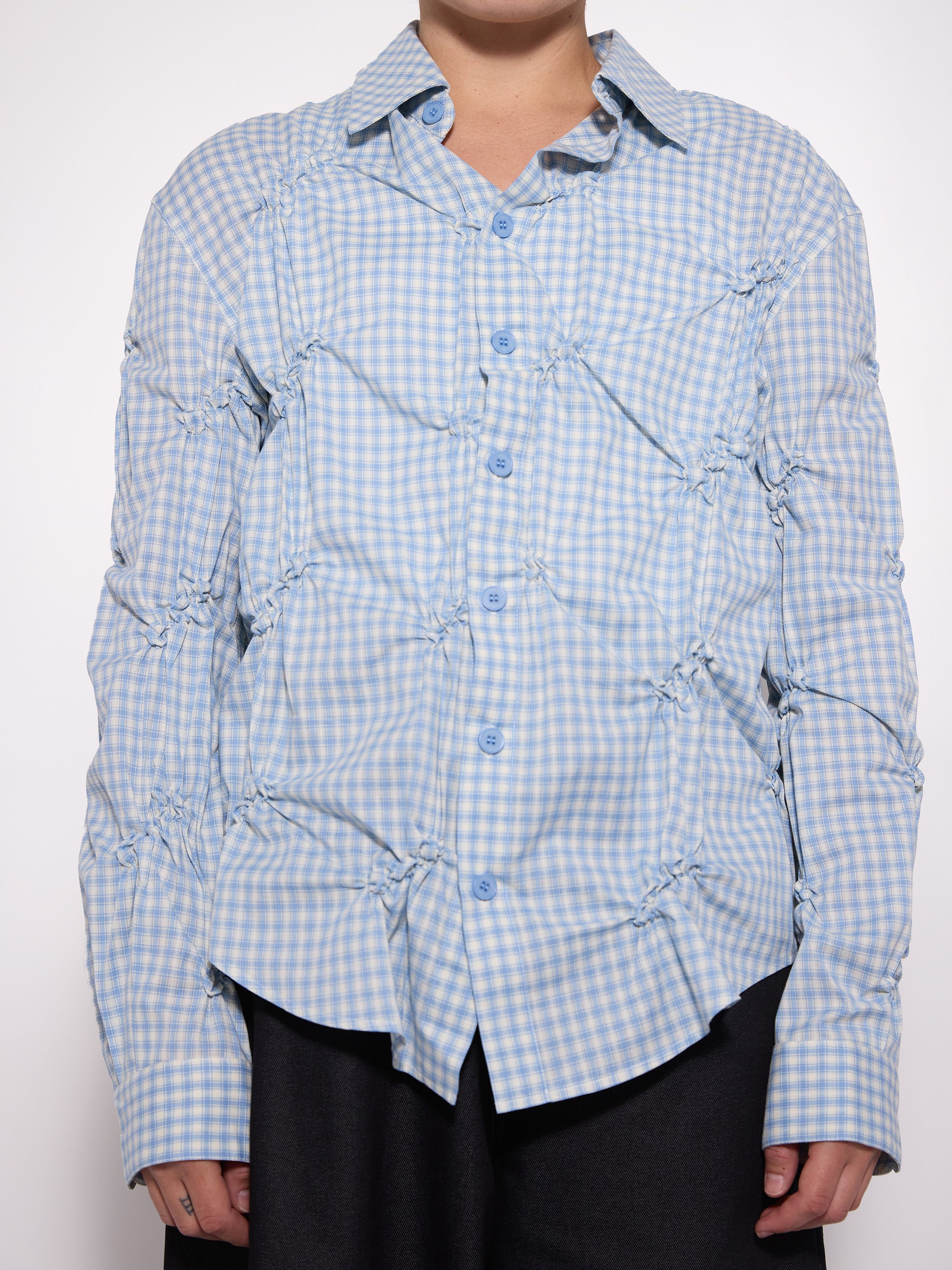 "ATTIRE" Smocked Shirt