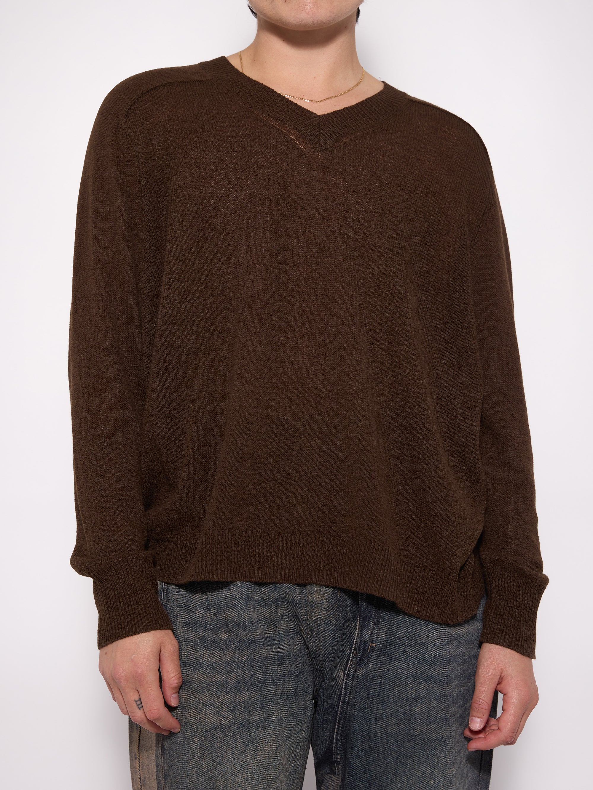 Shrunken V-Neck Pullover
