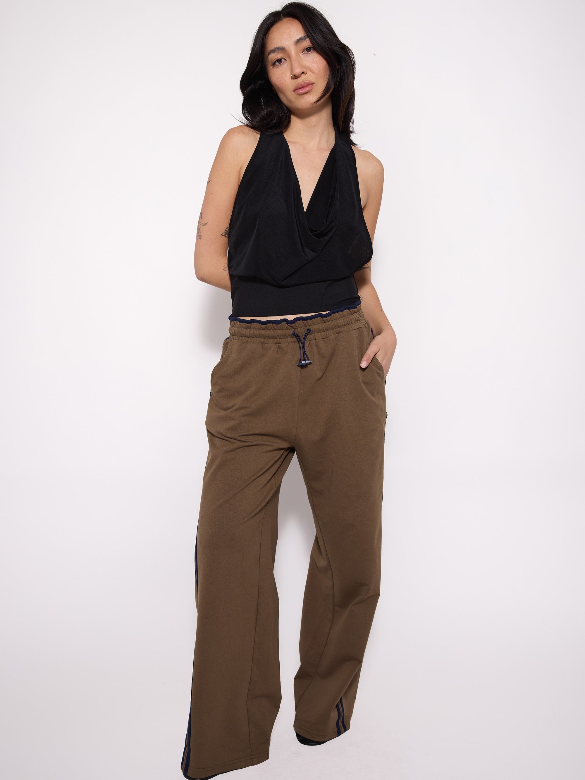 Cowl Neck Halter Tie Top