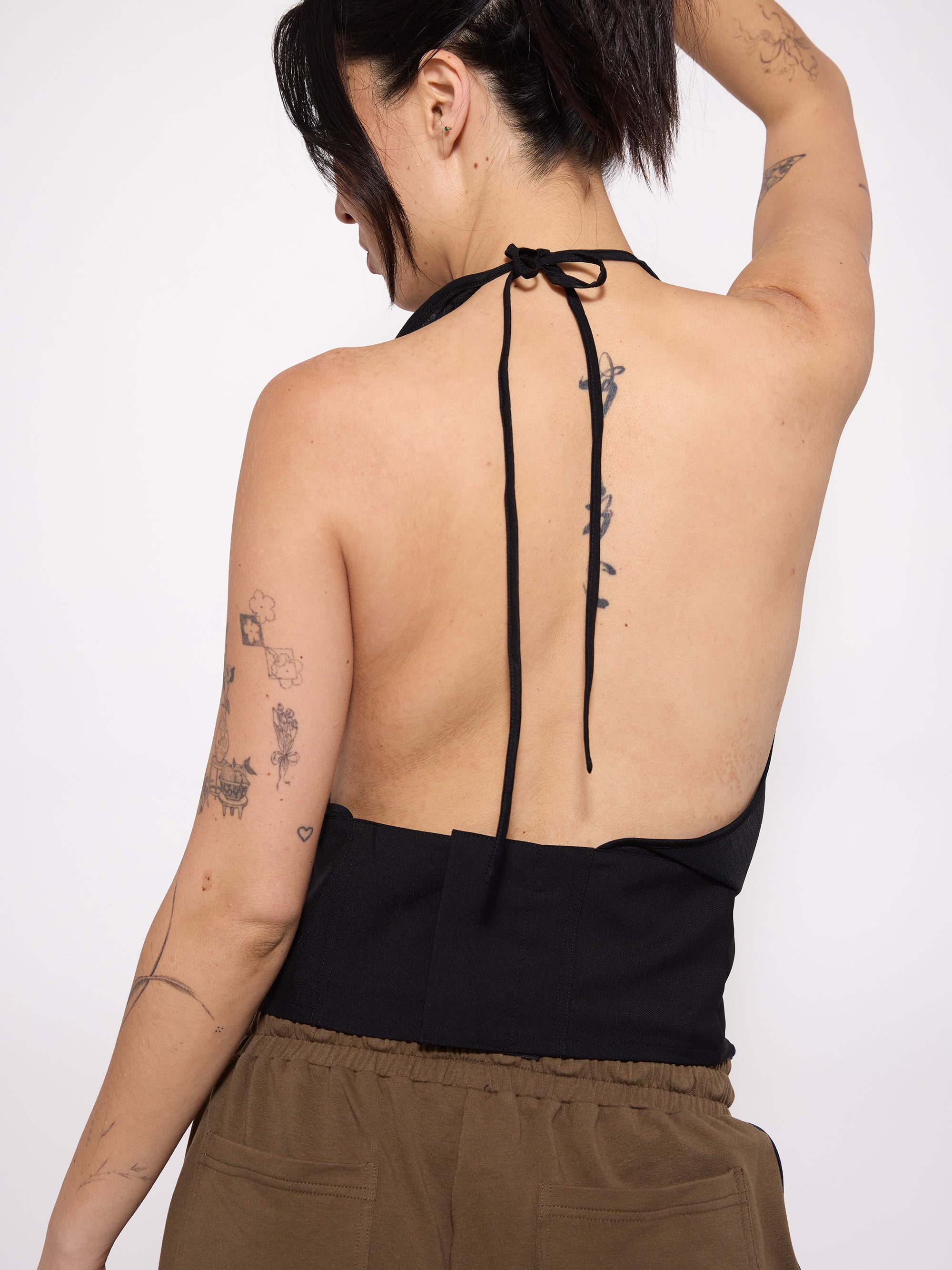 Cowl Neck Halter Tie Top