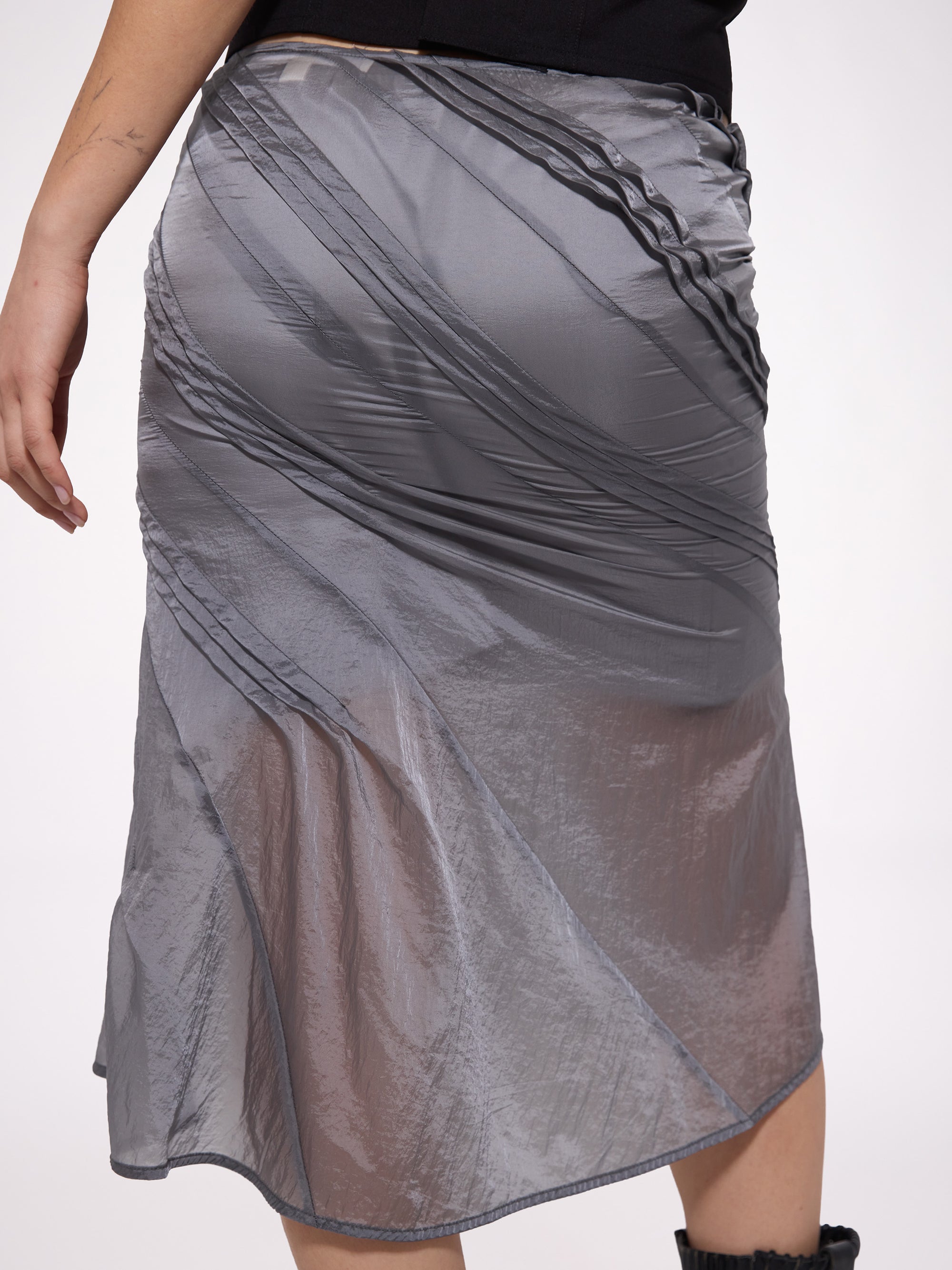 "VANISH" Sheer Pleated Skirt