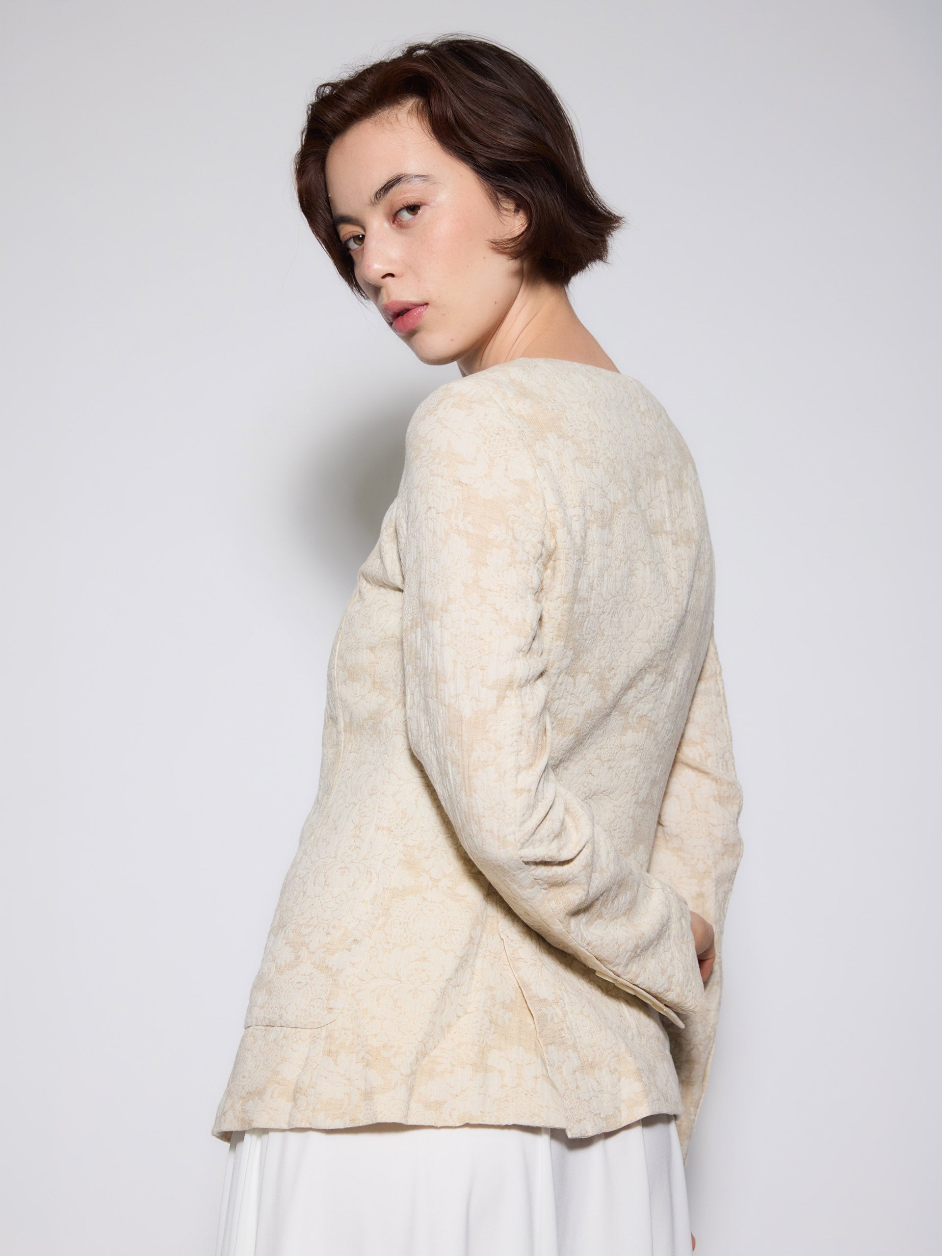 Jacquard Boat Neck Jacket