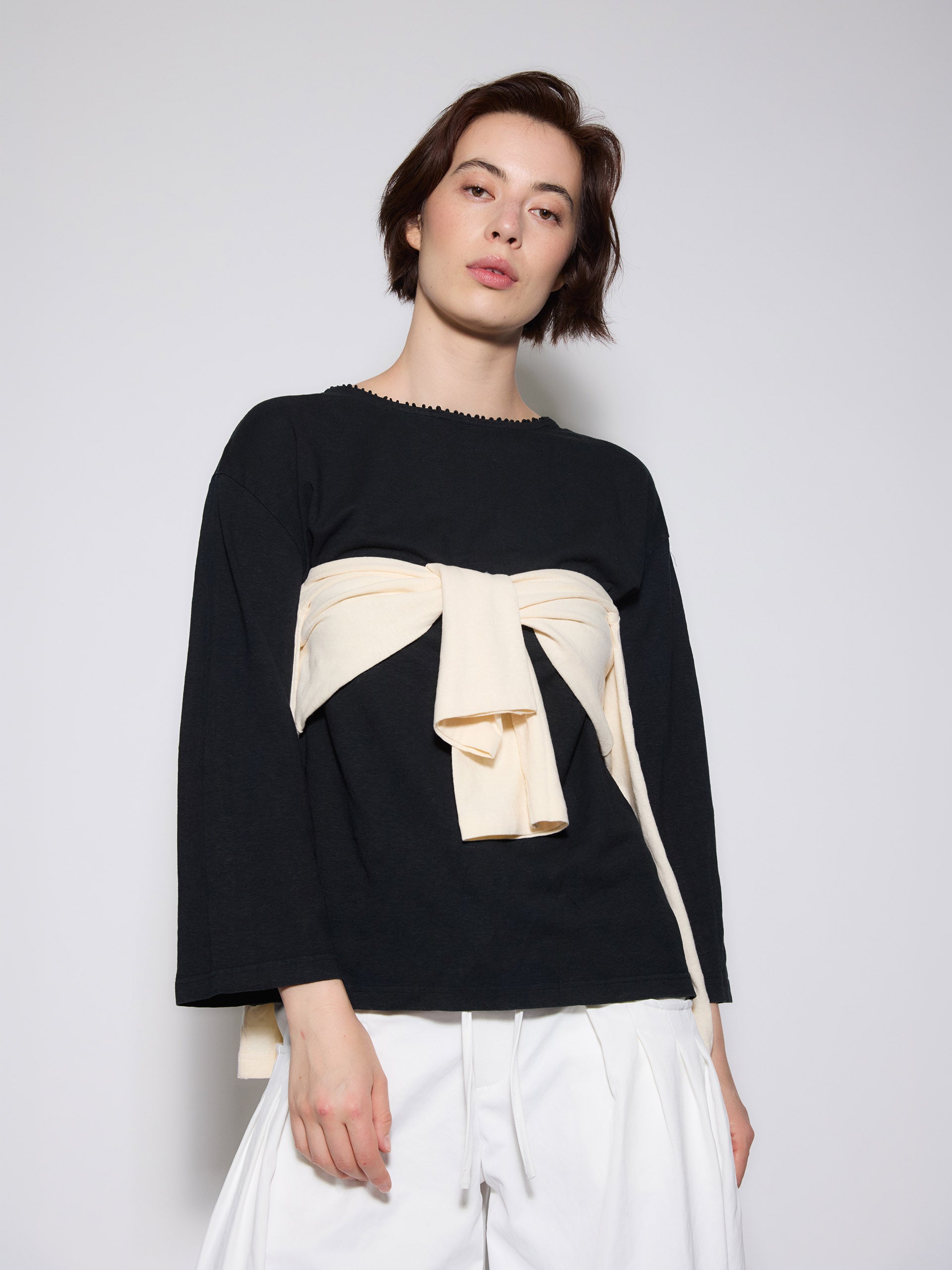 Natural Dye Hand Embroidery Jersey Long Sleeve T-shirt