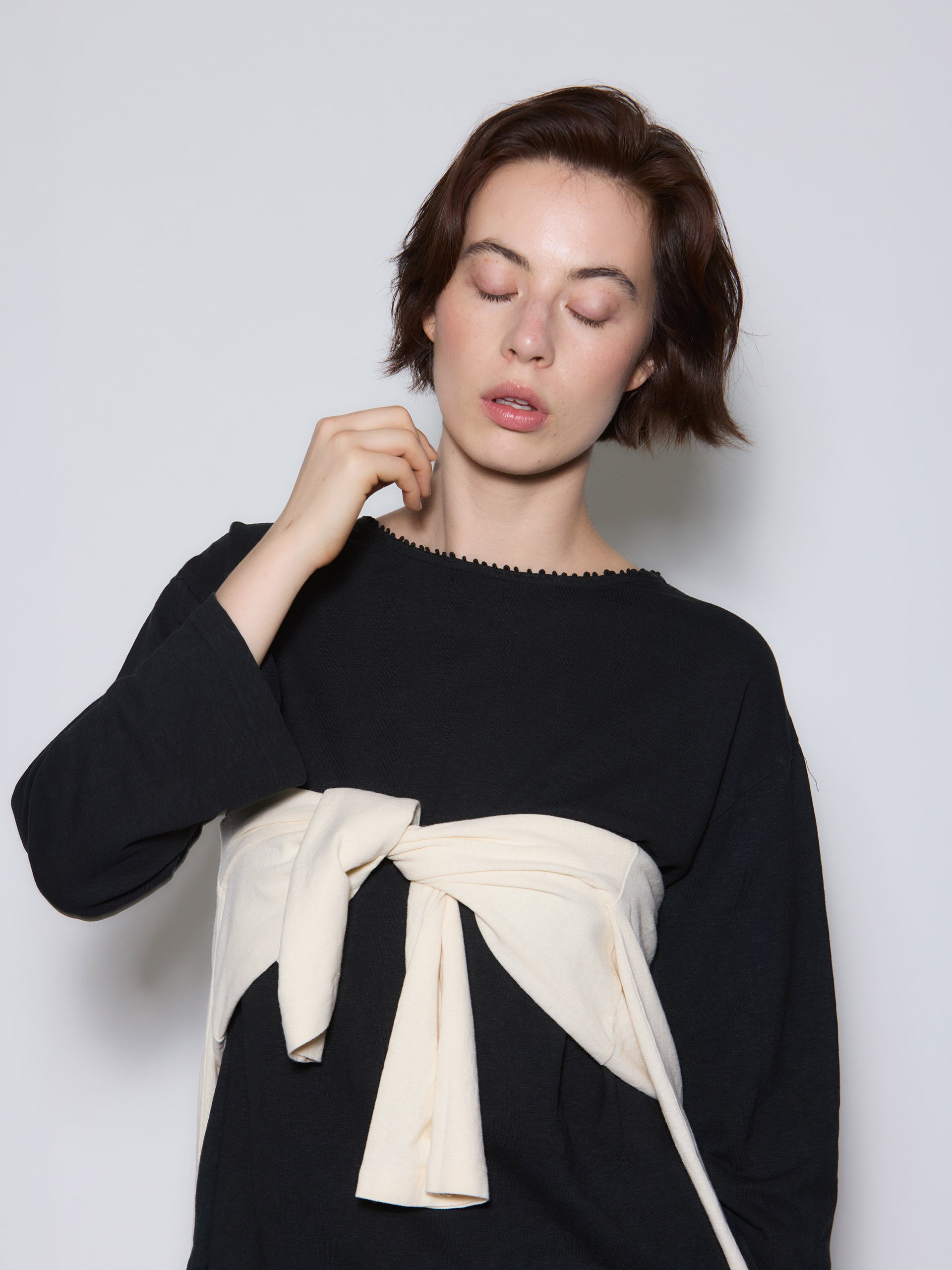 Natural Dye Hand Embroidery Jersey Long Sleeve T-shirt