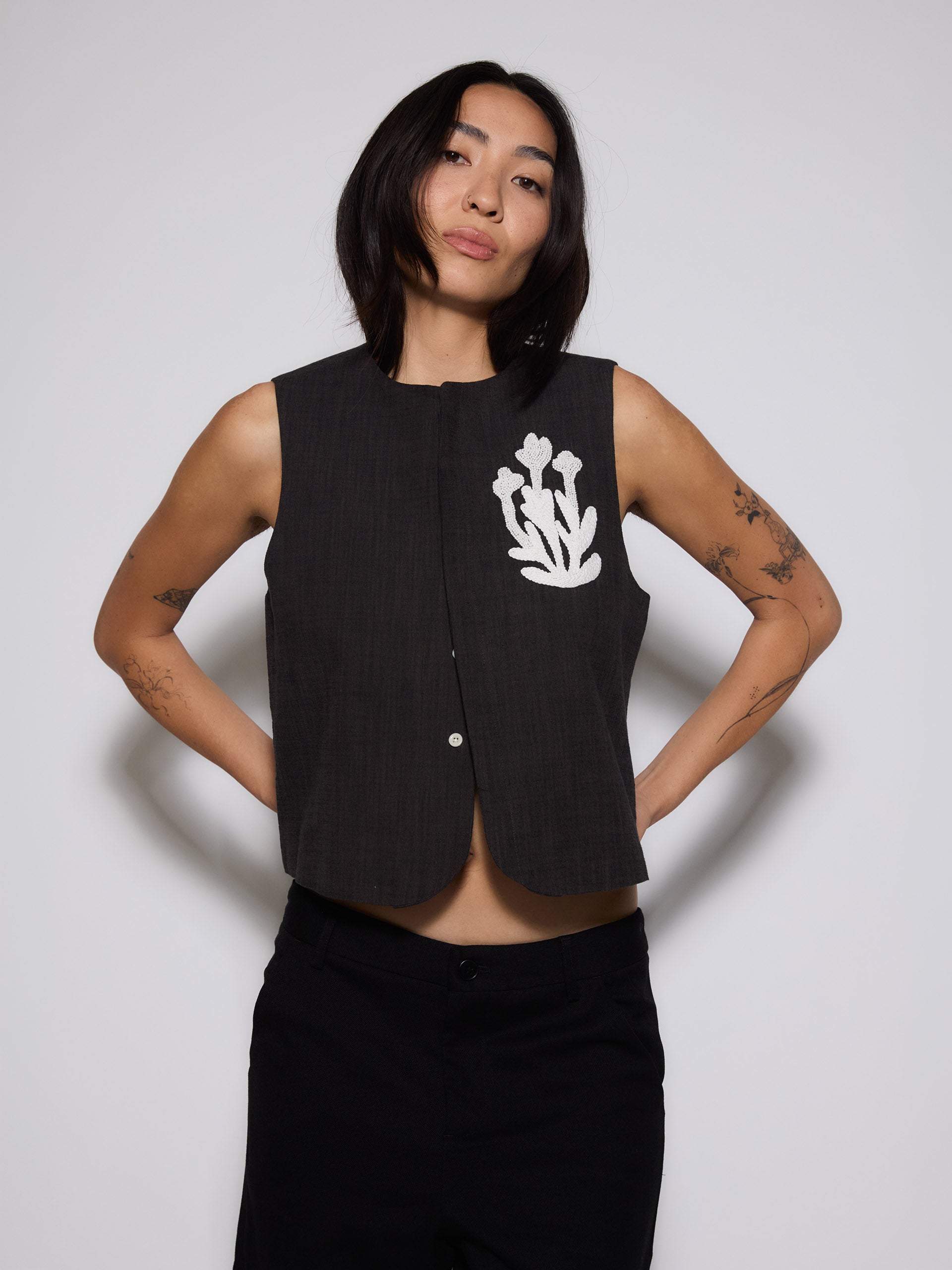 Hand Embroidery Cotton Vest
