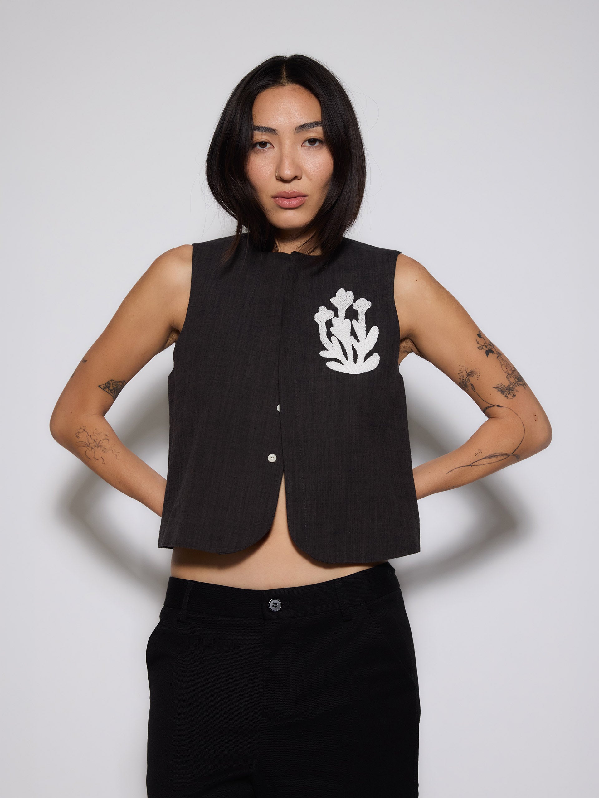 Hand Embroidery Cotton Vest