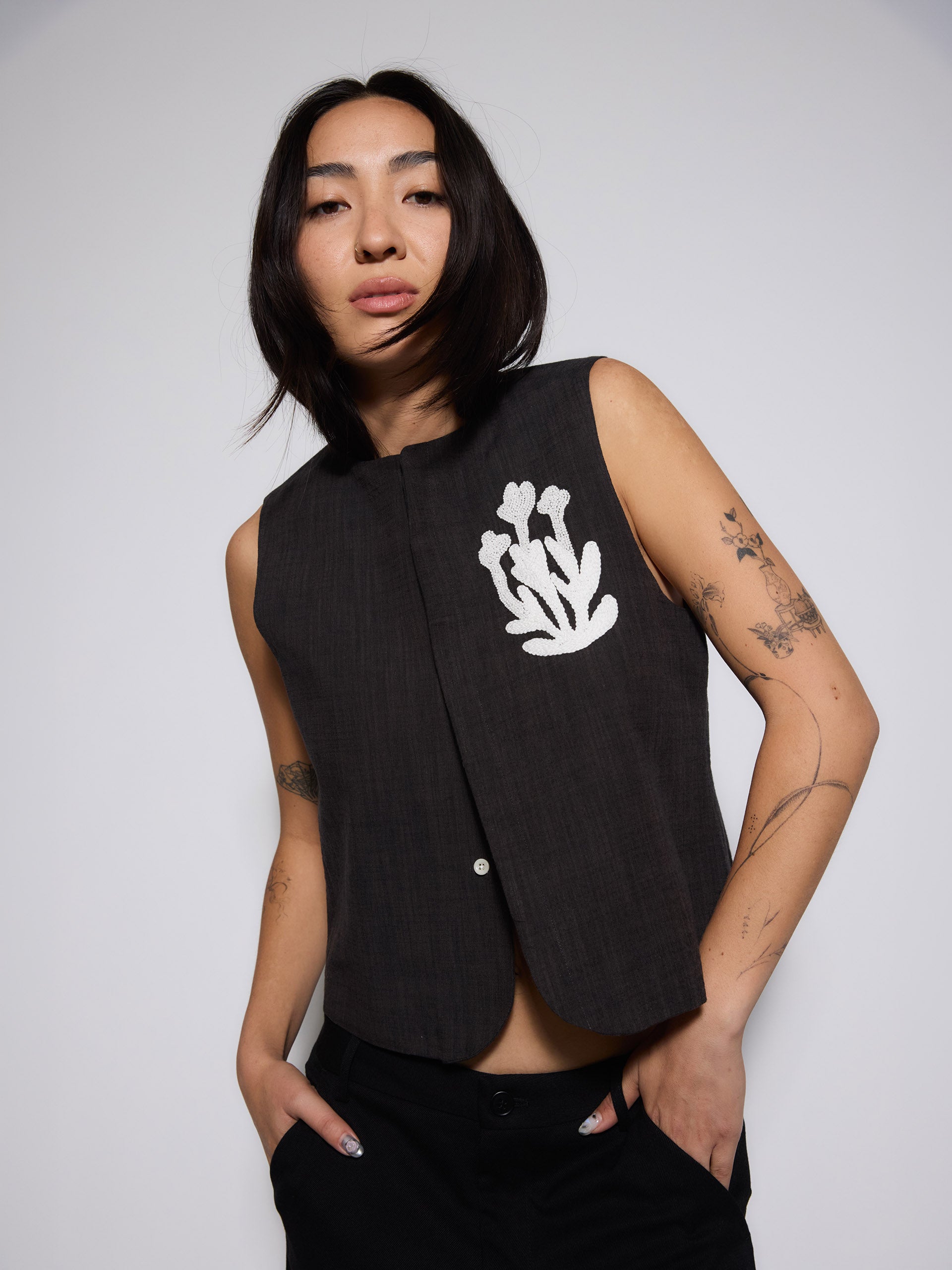 Hand Embroidery Cotton Vest