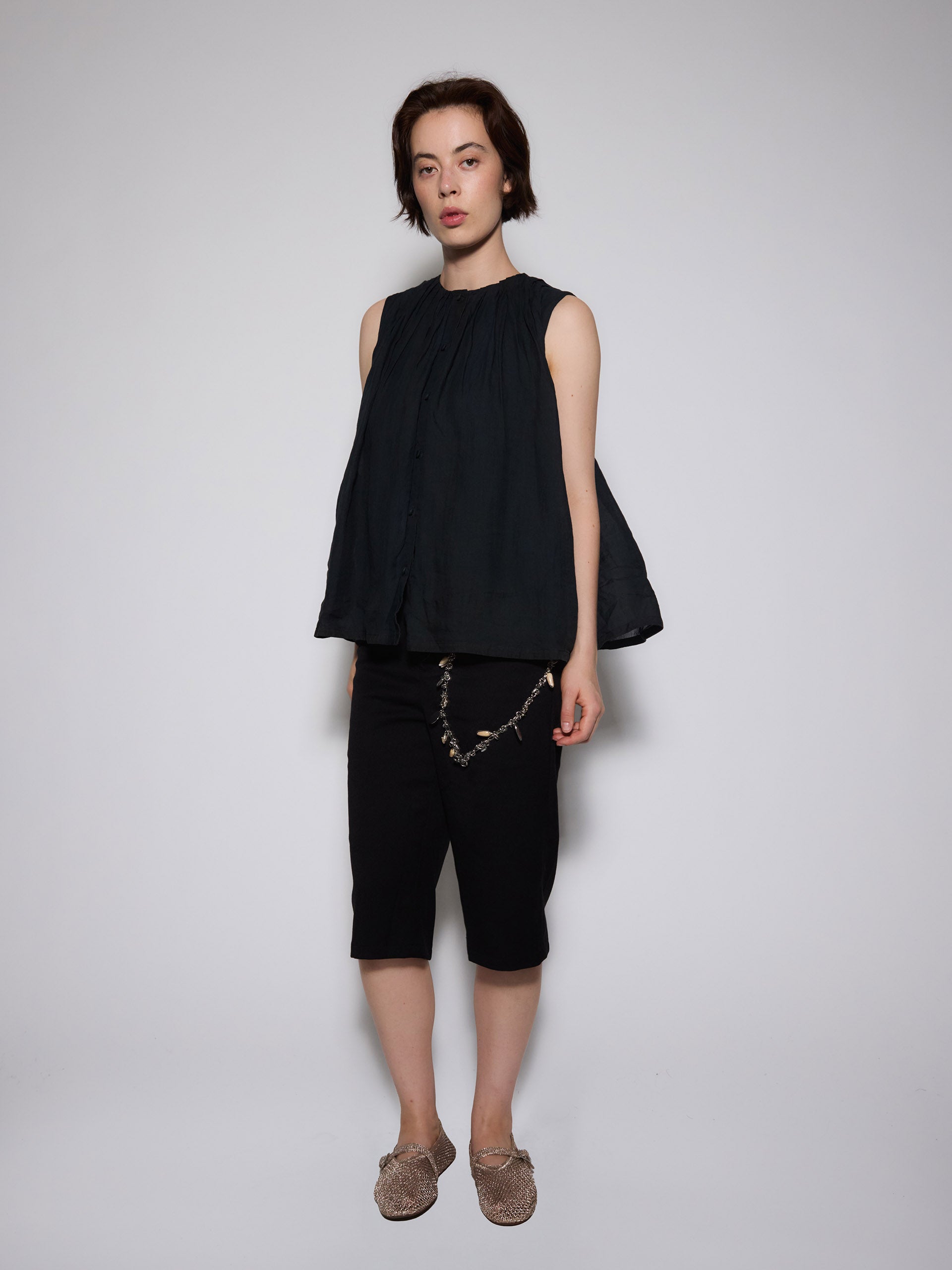 Natural Dye Pleated Balloon Vest