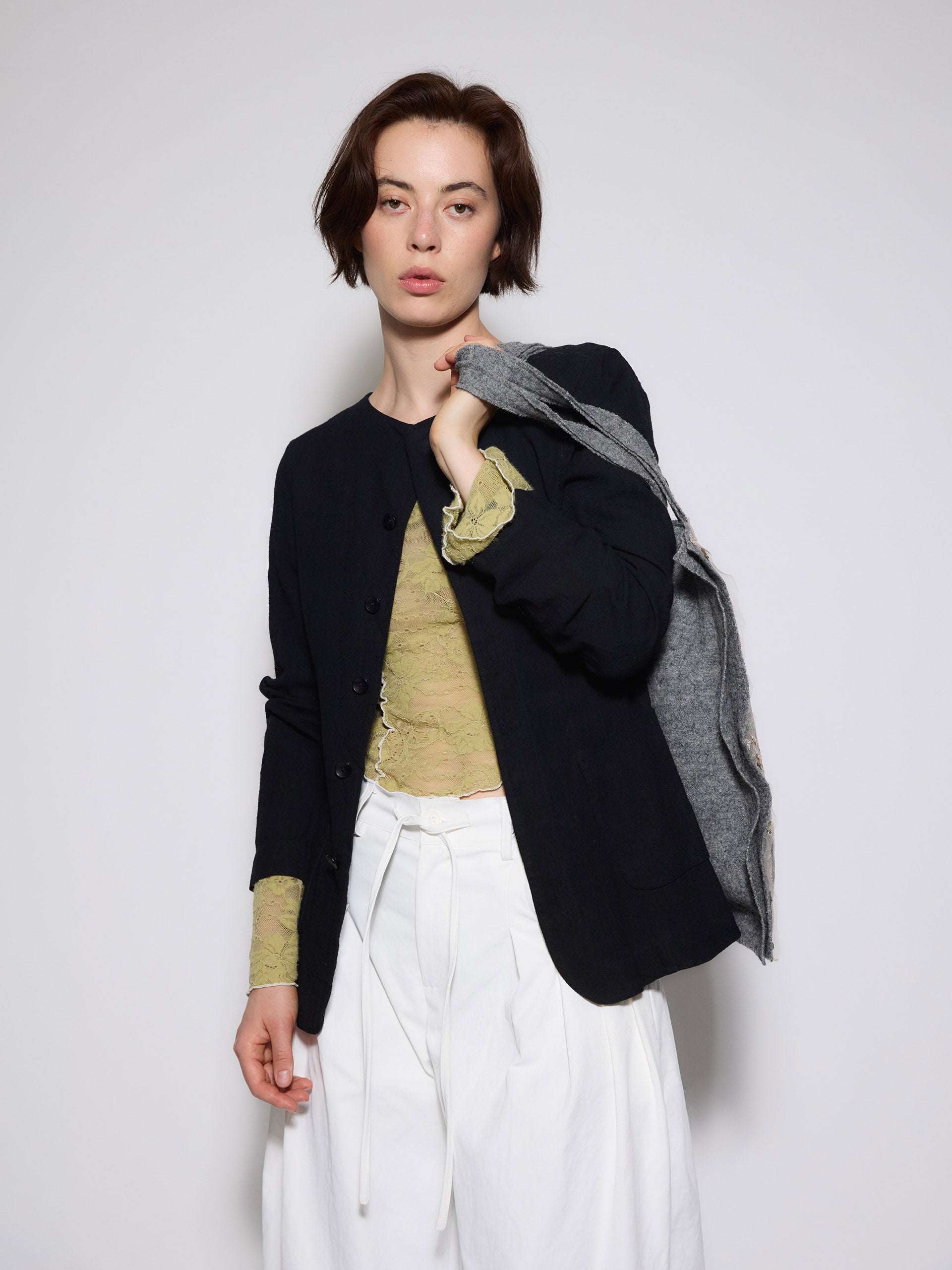 Natural Dye Collarless Jacket
