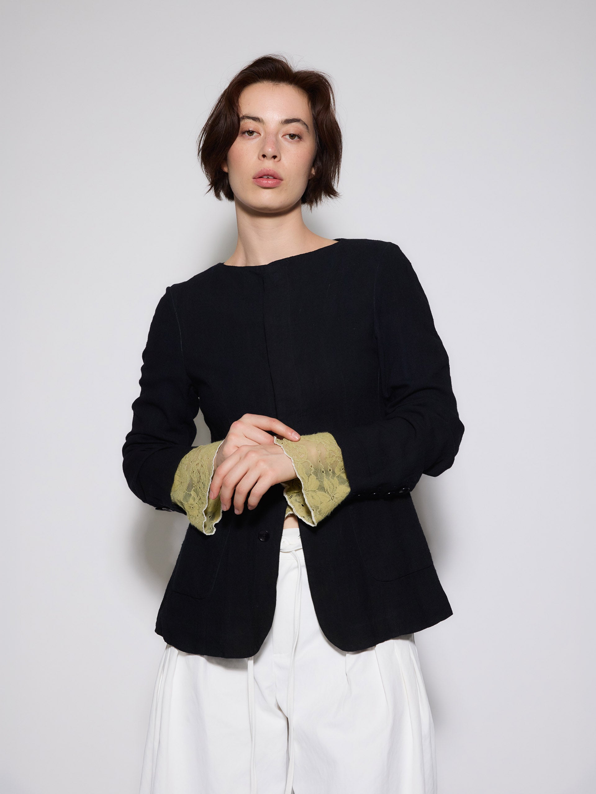 Natural Dye Collarless Jacket