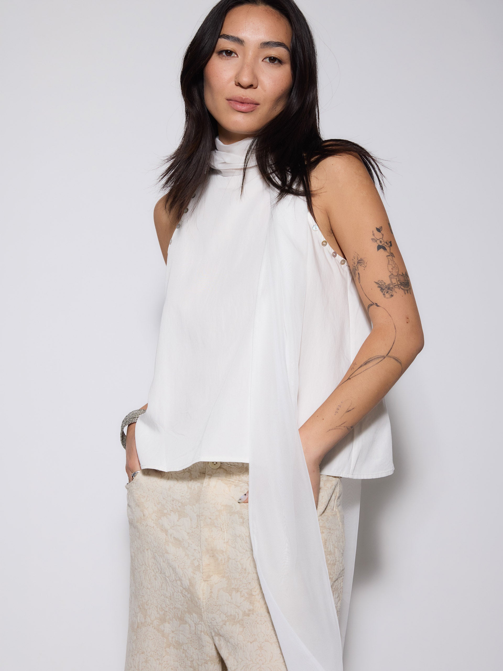 FLOAT Cowl Neck Blouse
