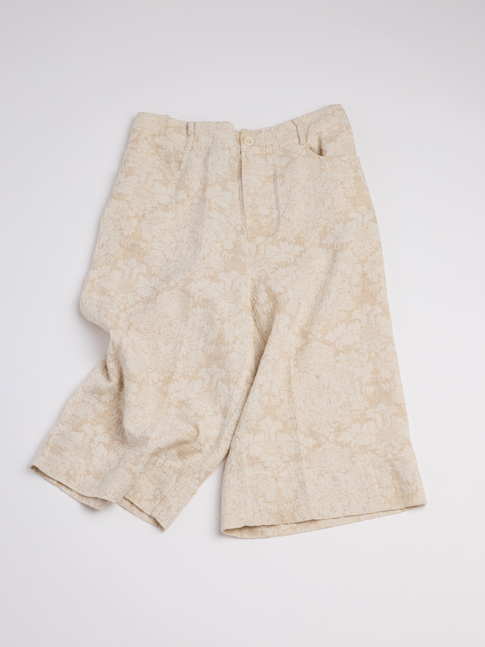 Jacquard Wide Capri Trousers