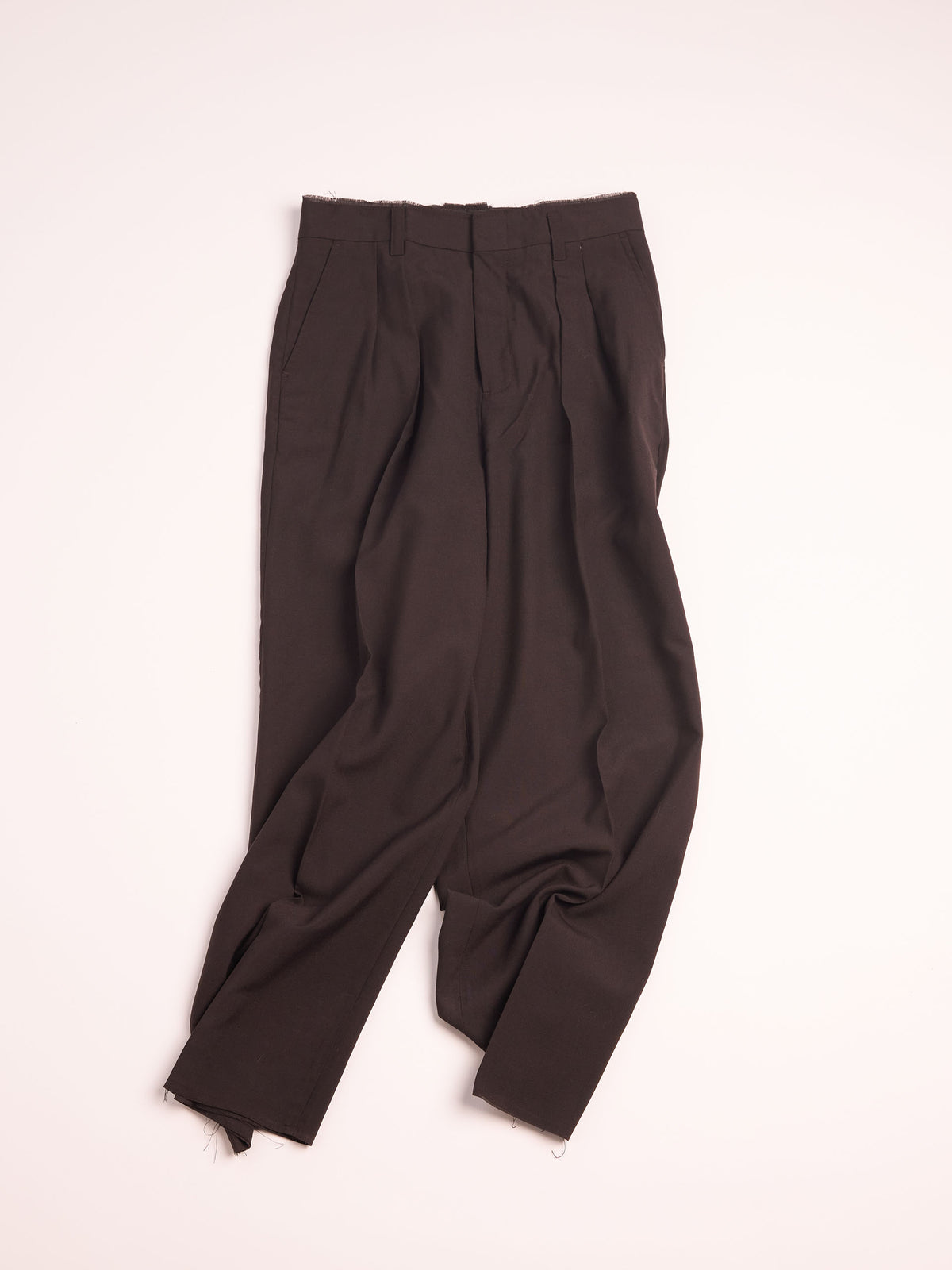 Wool Inverted Tucks Slacks