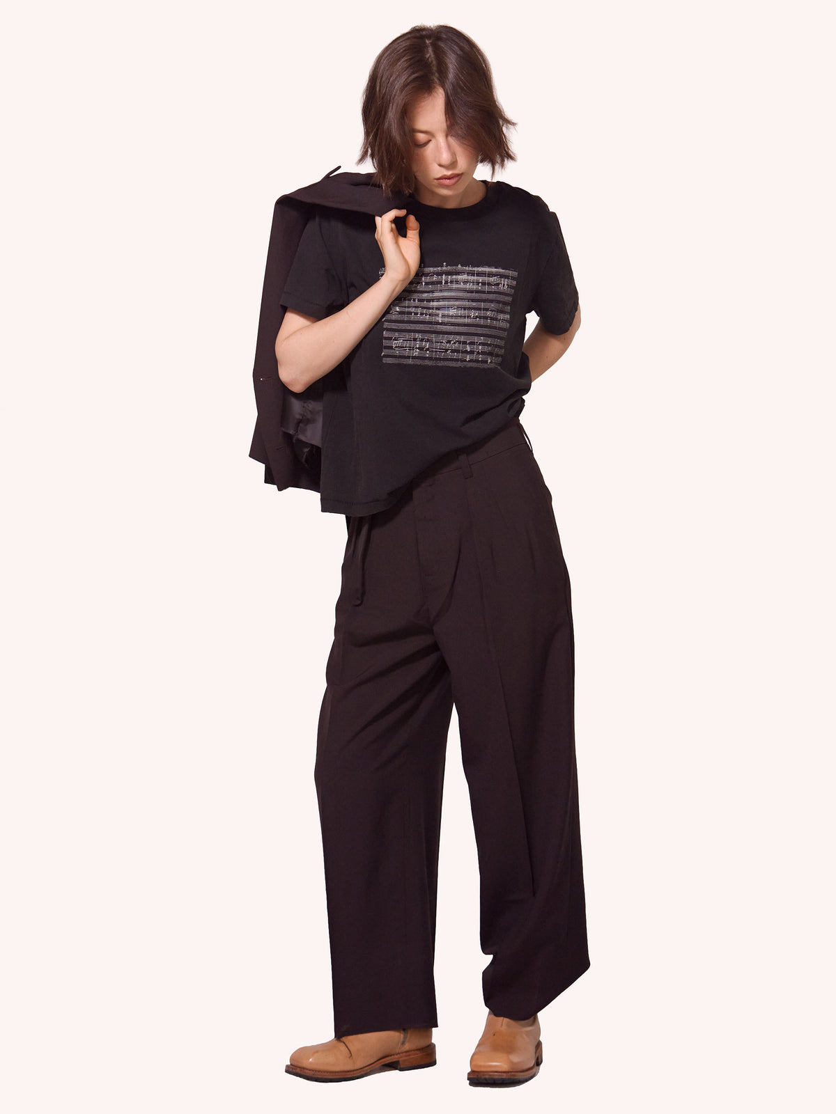Wool Inverted Tucks Slacks