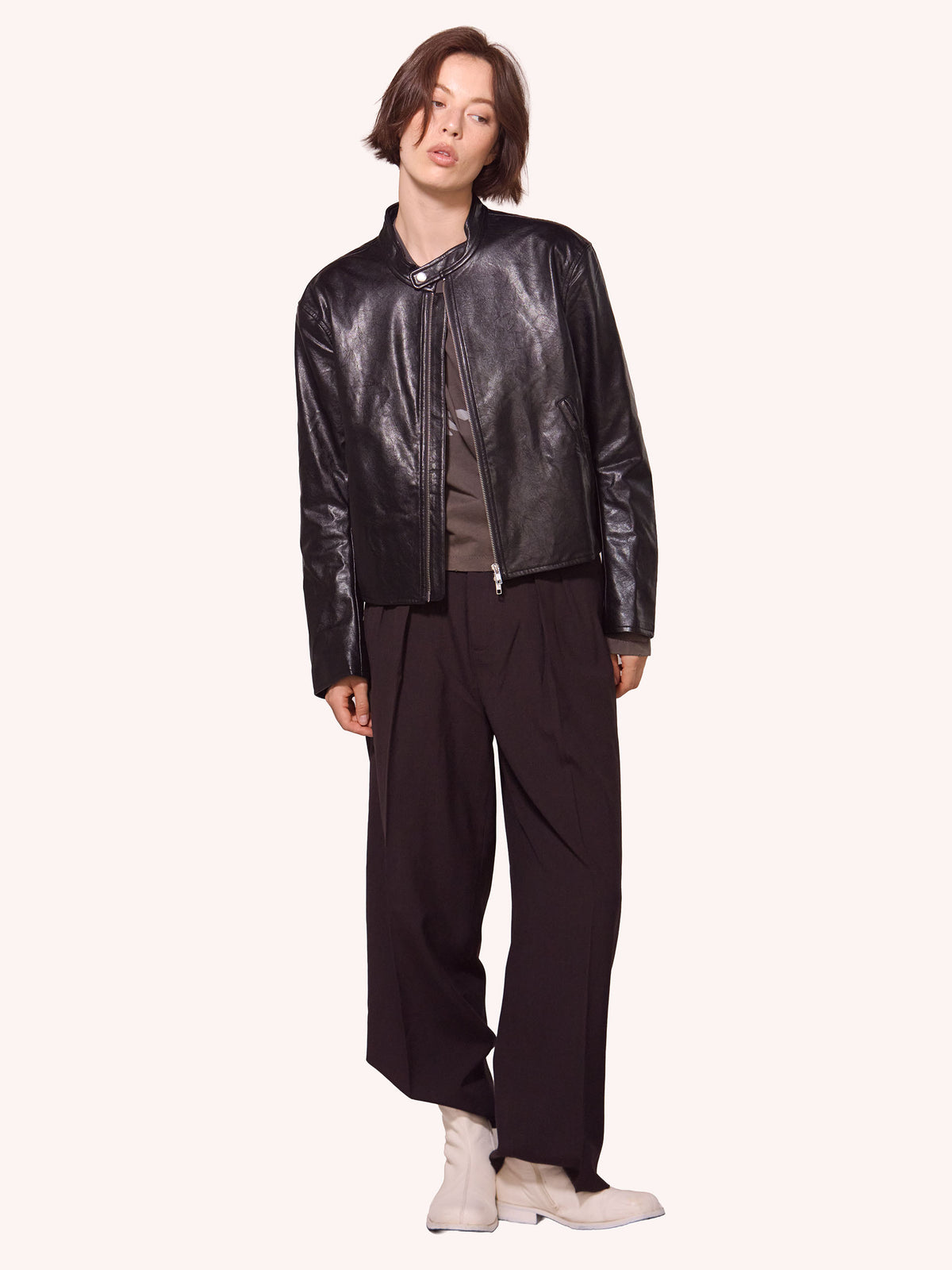 Wool Inverted Tucks Slacks