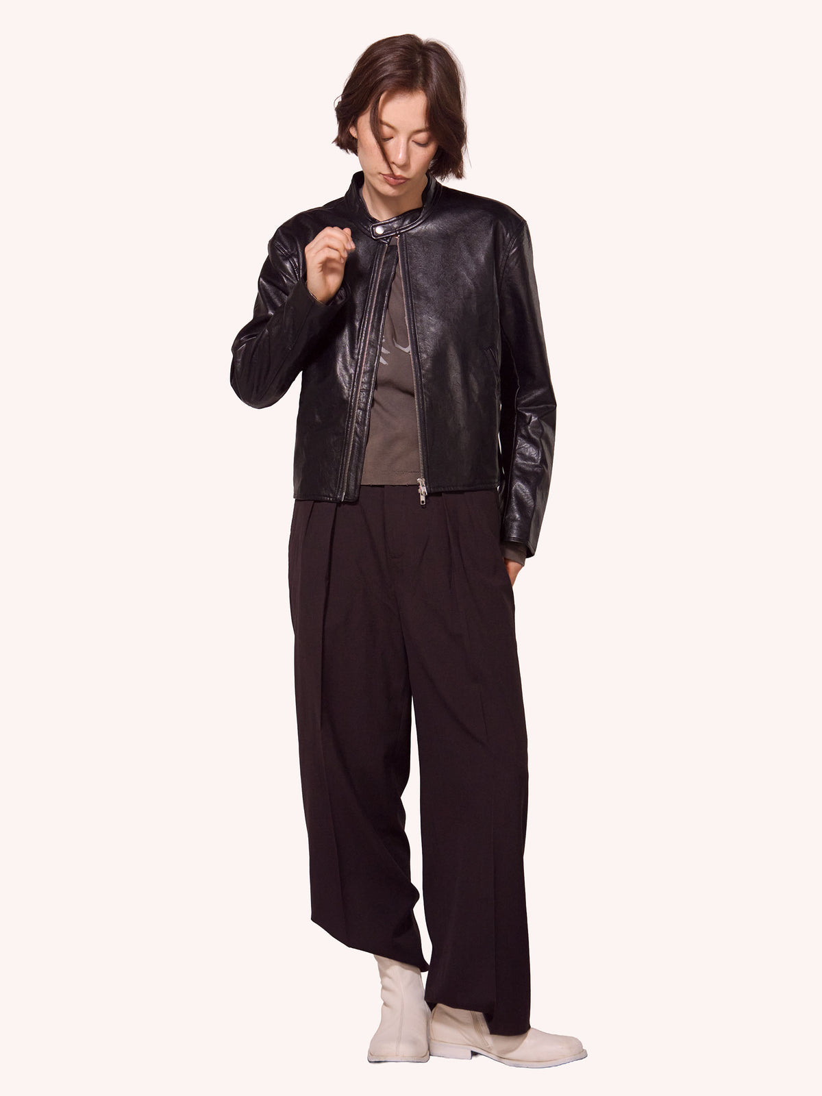 Synthetic Leather Tacet Jacket