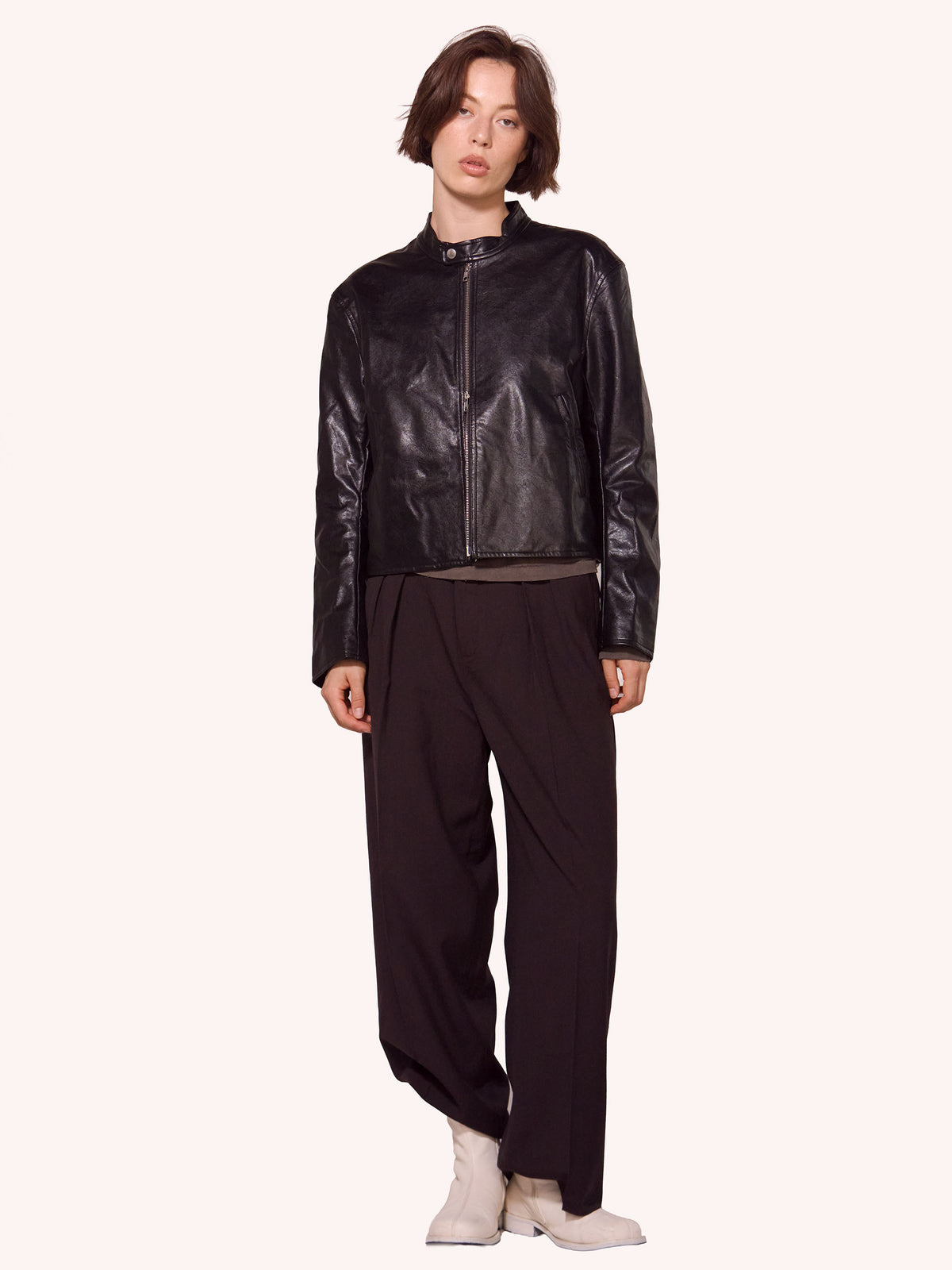 Synthetic Leather Tacet Jacket