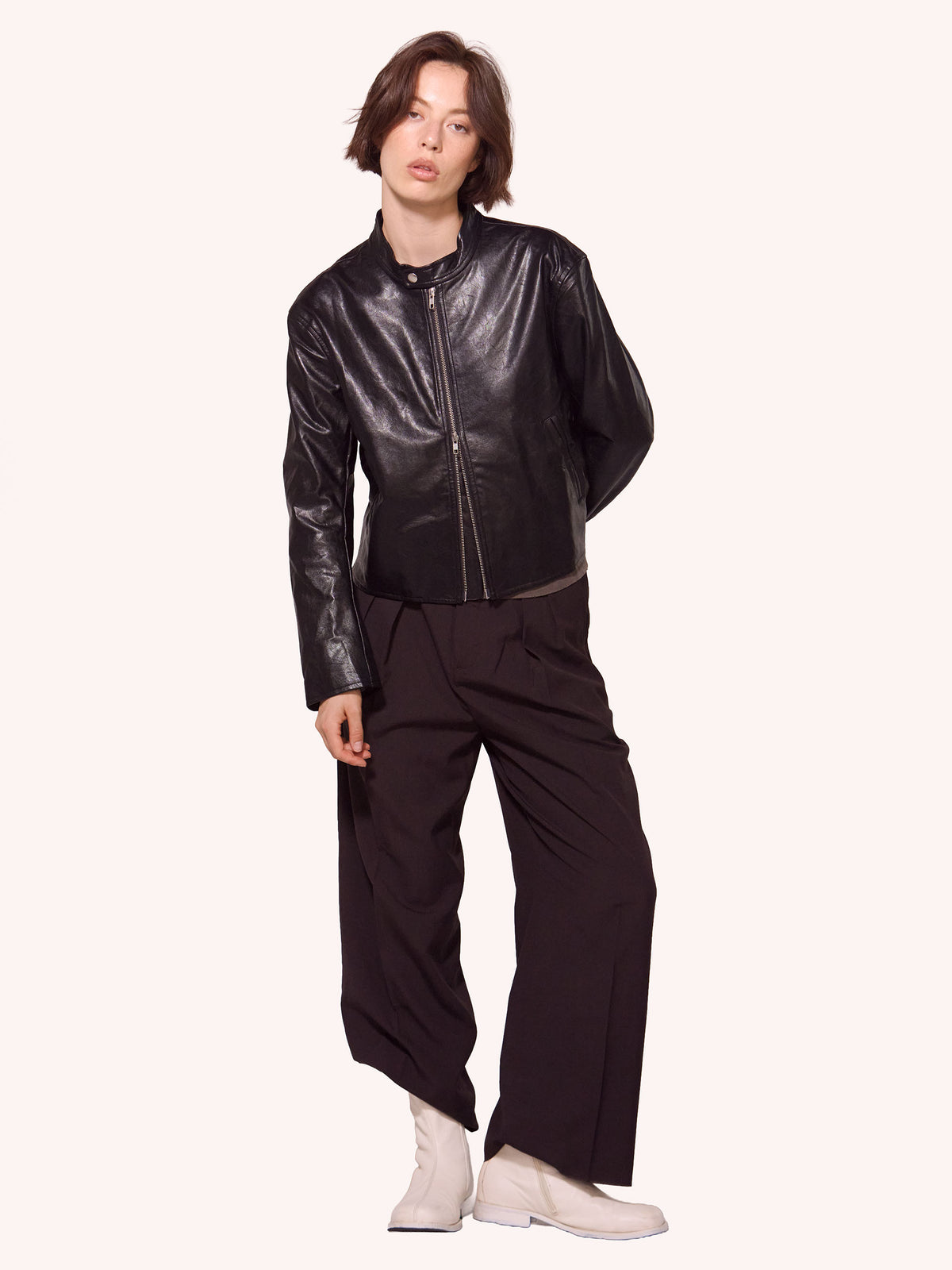 Synthetic Leather Tacet Jacket
