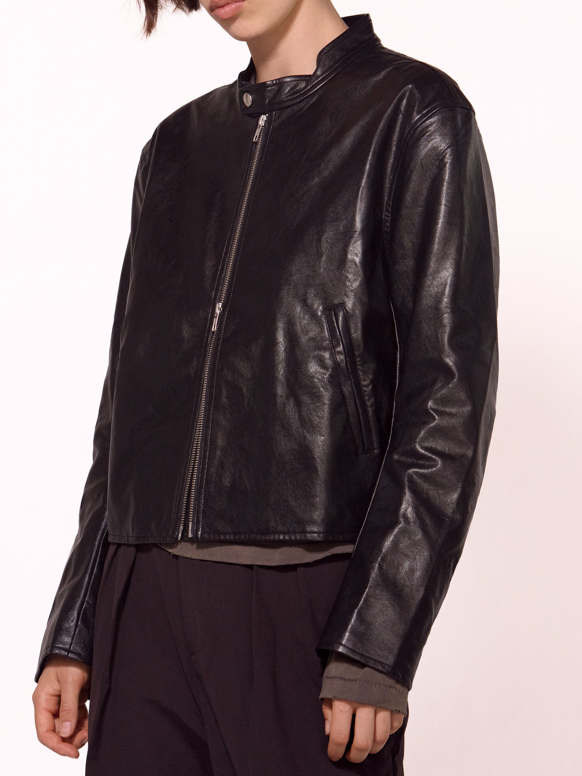 Synthetic Leather Tacet Jacket