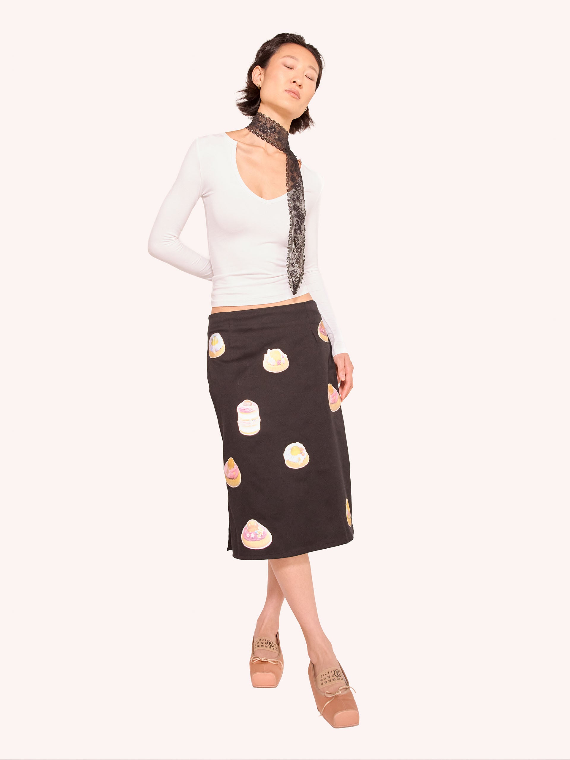 Lenticular Queremos Pasteles Tartlette Patchwork Midi Skirt