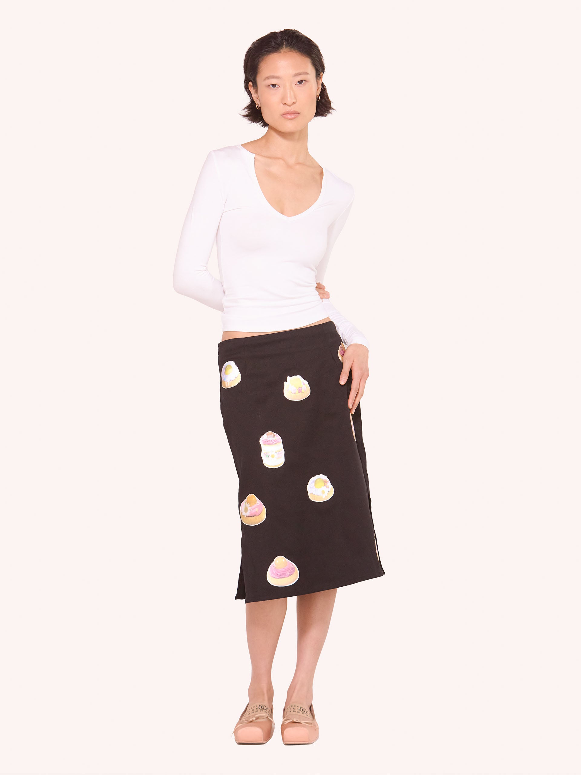 Lenticular Queremos Pasteles Tartlette Patchwork Midi Skirt