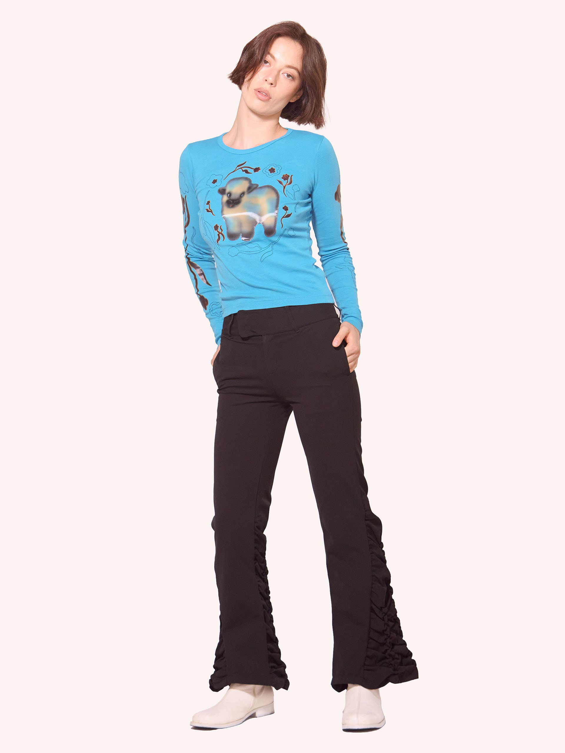 Baby Calf Embroidered Long Sleeve
