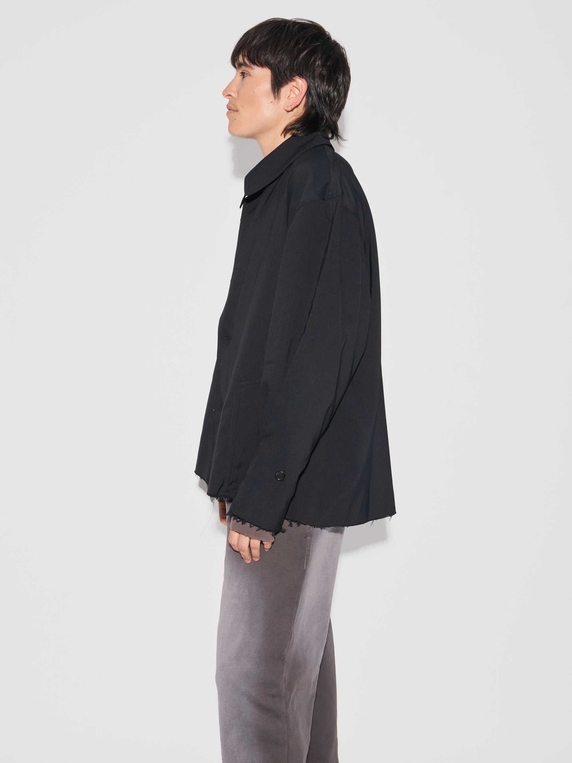 Dissolved Cut Out Balmacaan Coat