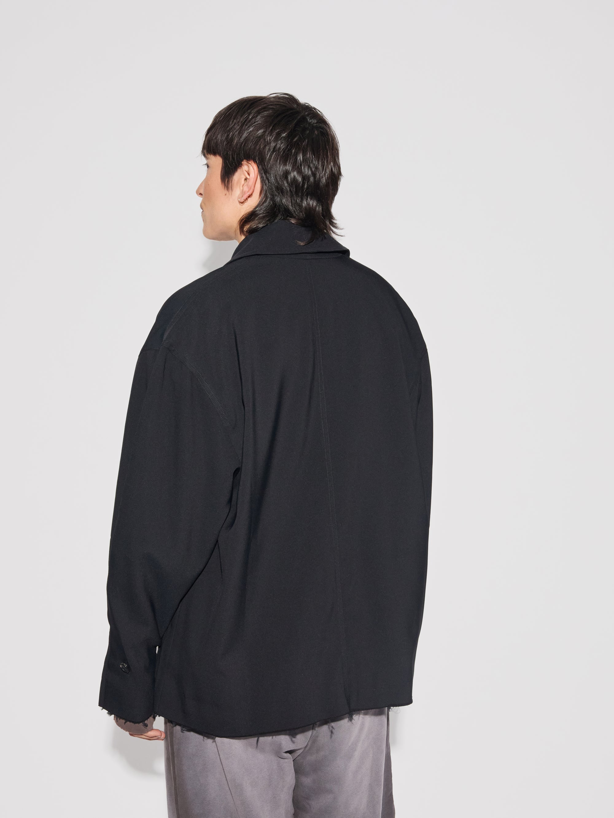 Dissolved Cut Out Balmacaan Coat
