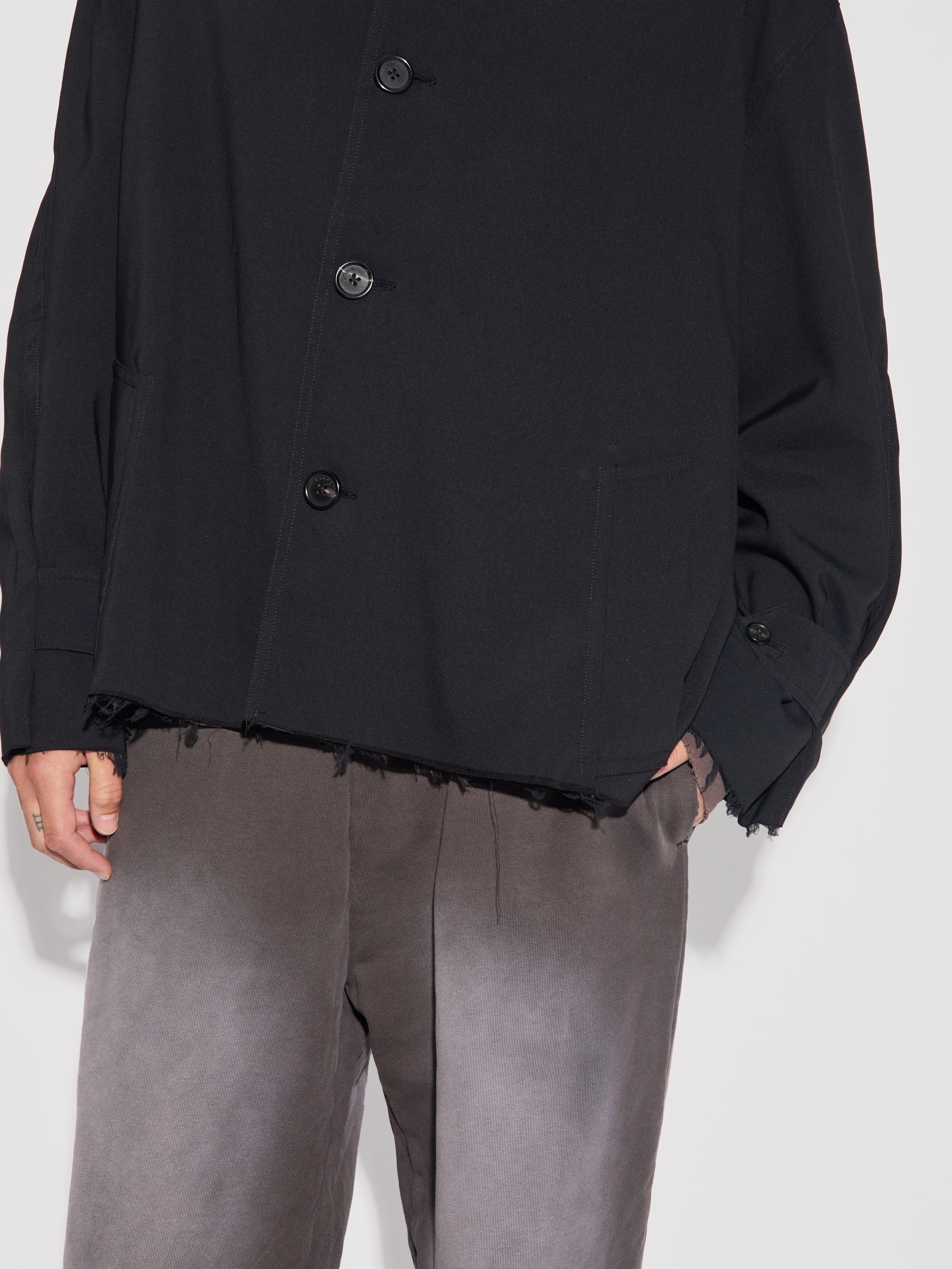 Dissolved Cut Out Balmacaan Coat
