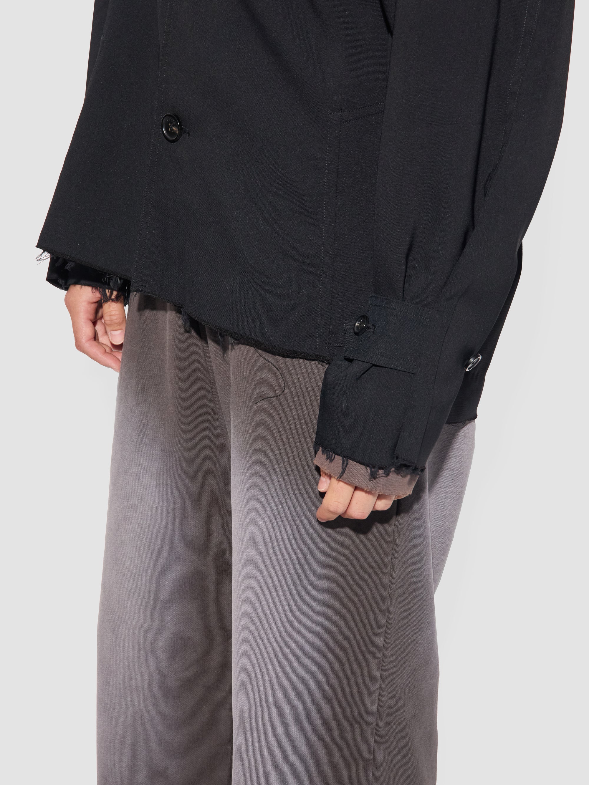 Dissolved Cut Out Balmacaan Coat